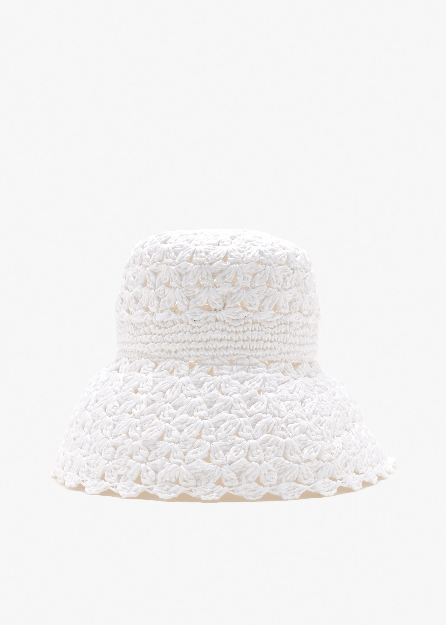 

Mini Flower crochet bucket hat, White