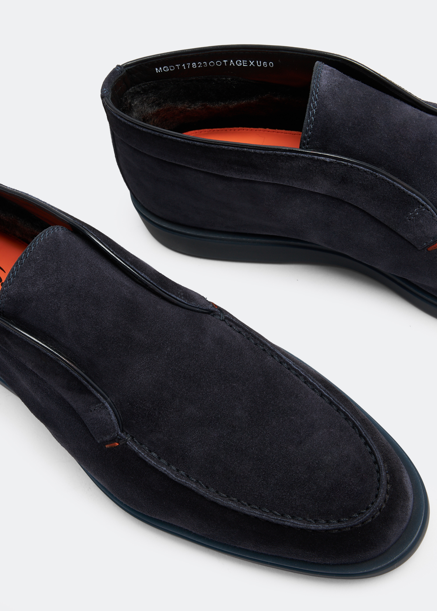 Santoni Suede desert boots for Men Blue in UAE Level Shoes