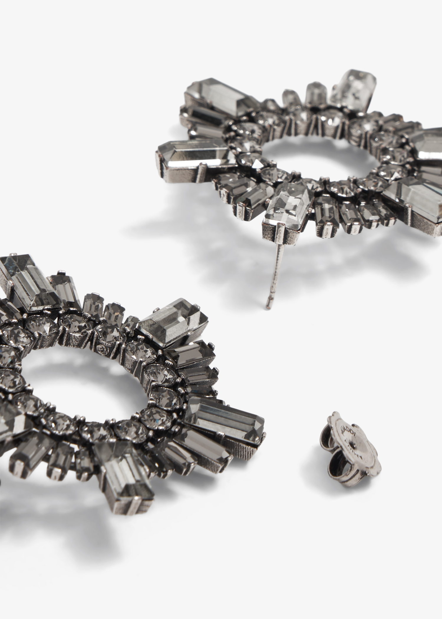 

Begum mini crystal earrings, Silver