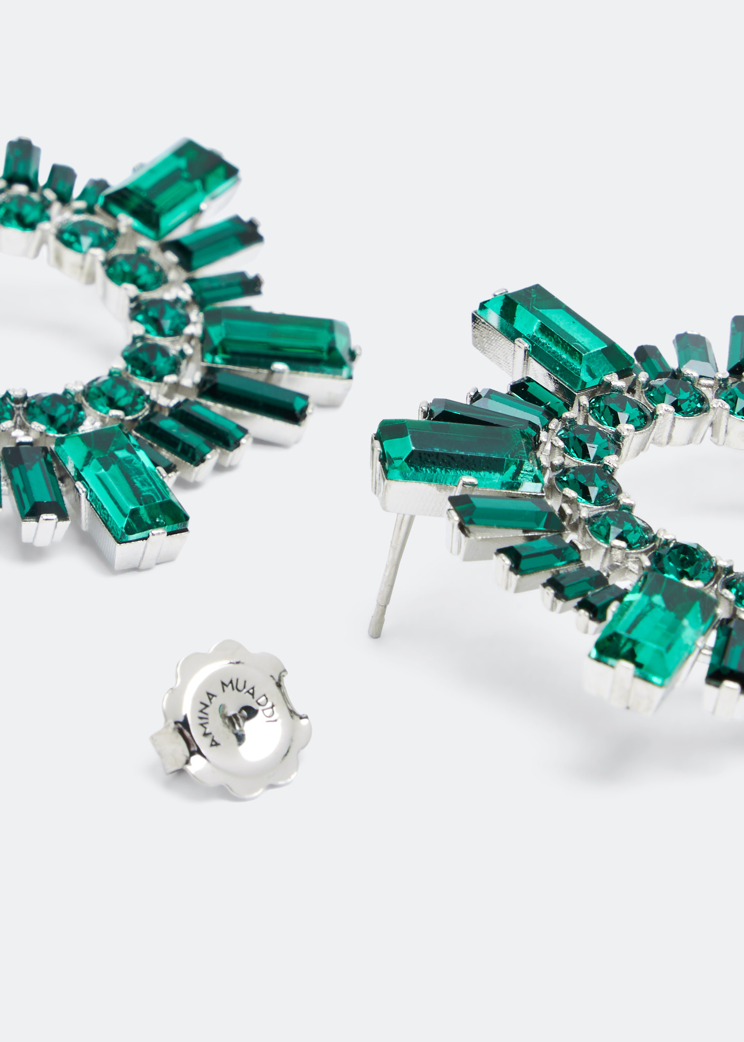 

Begum mini crystal earrings, Green