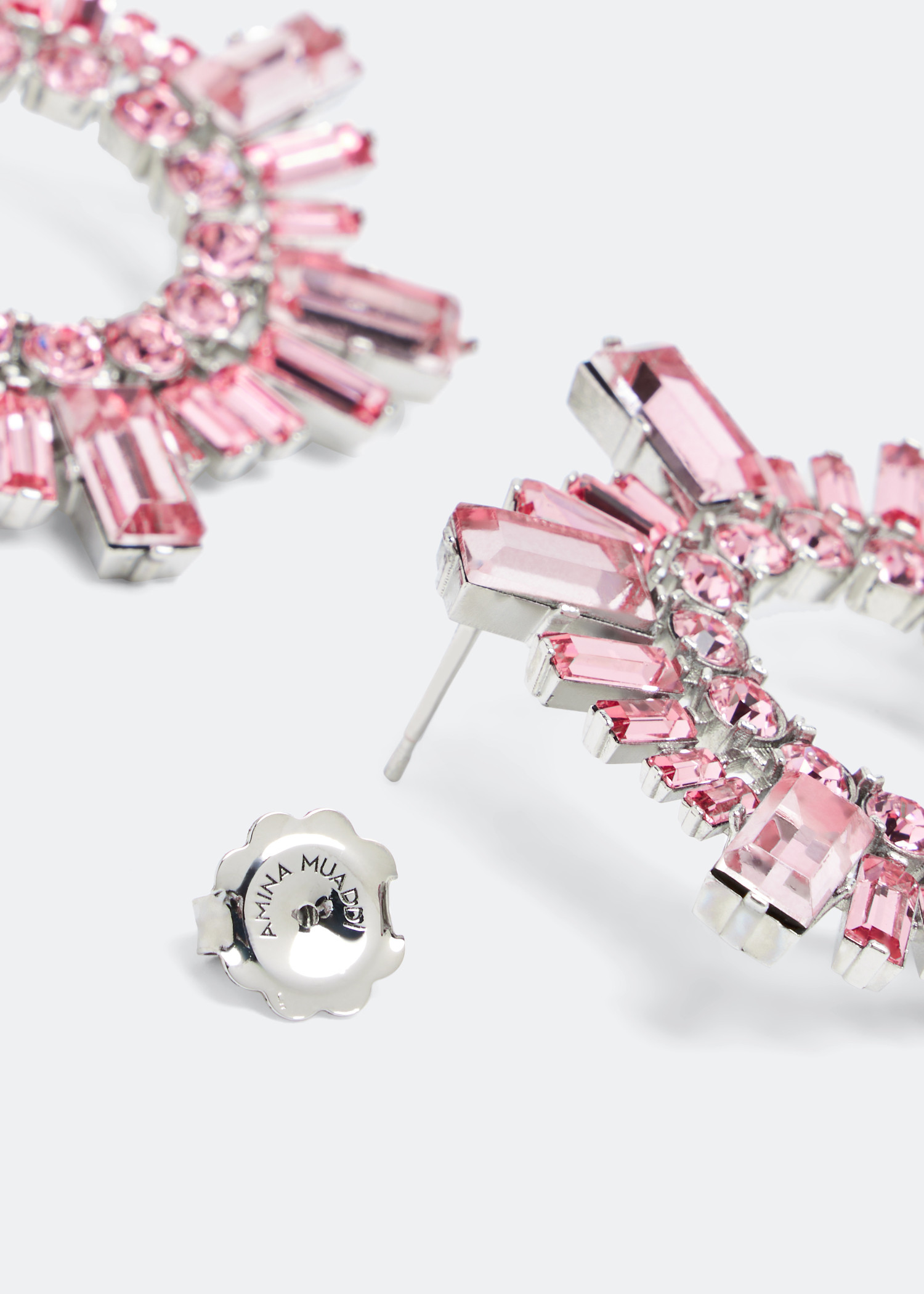 

Begum mini crystal earrings, Pink