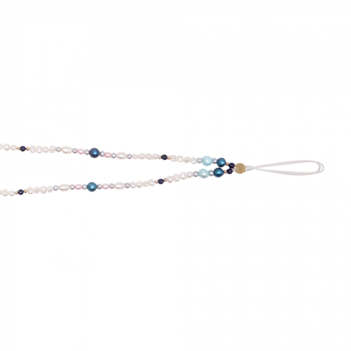 

Mother of Pearl Phone Rosary, Blue