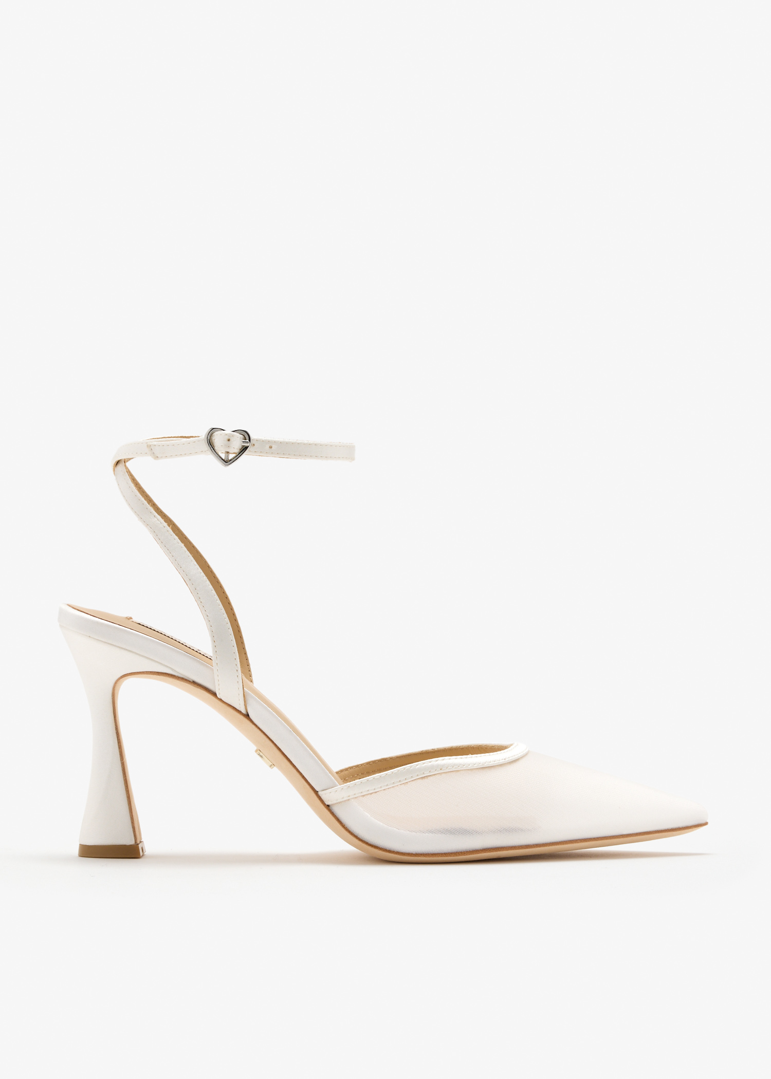 

Mesh slingback pumps, White