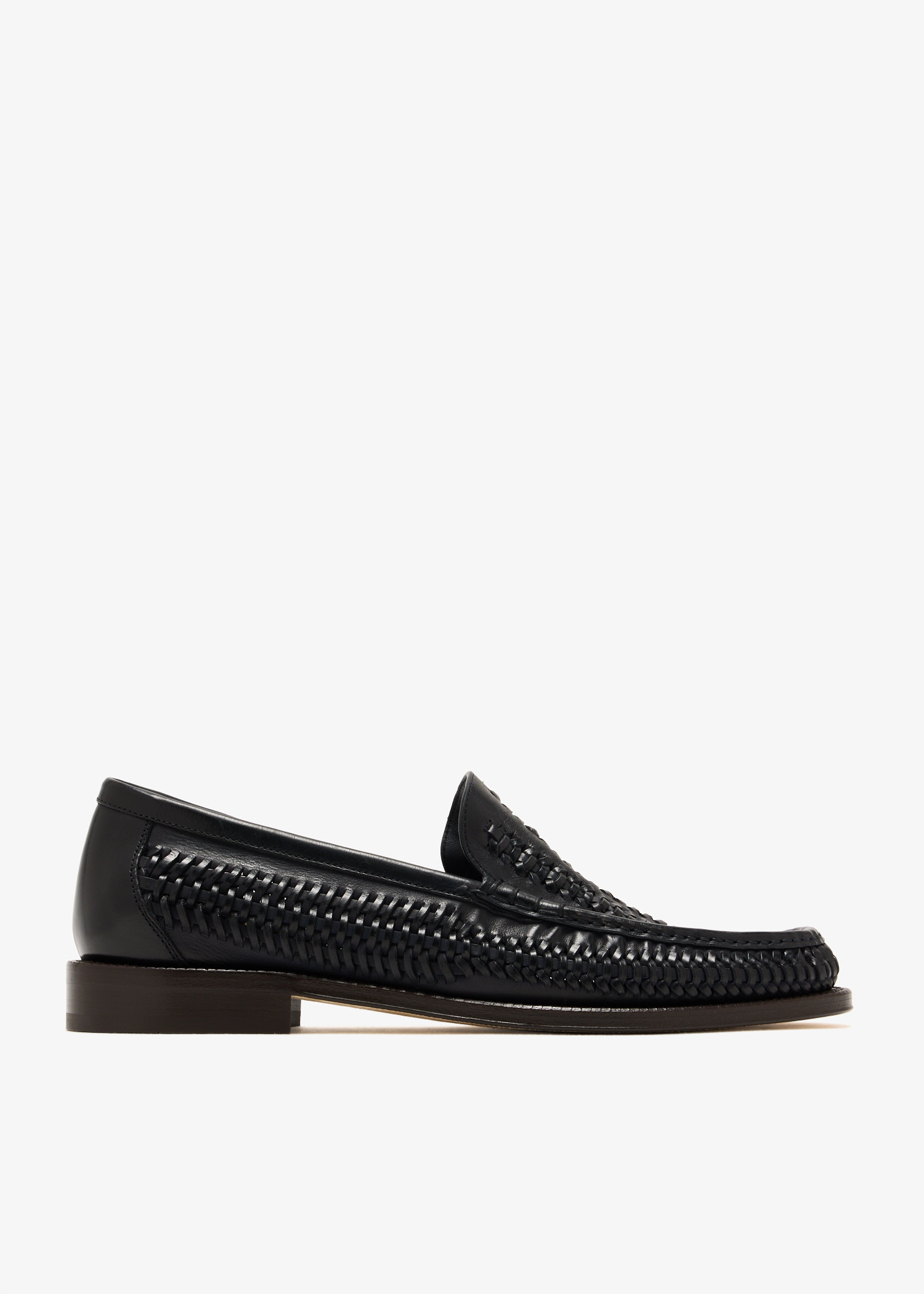 

Woven leather loafers, Navy