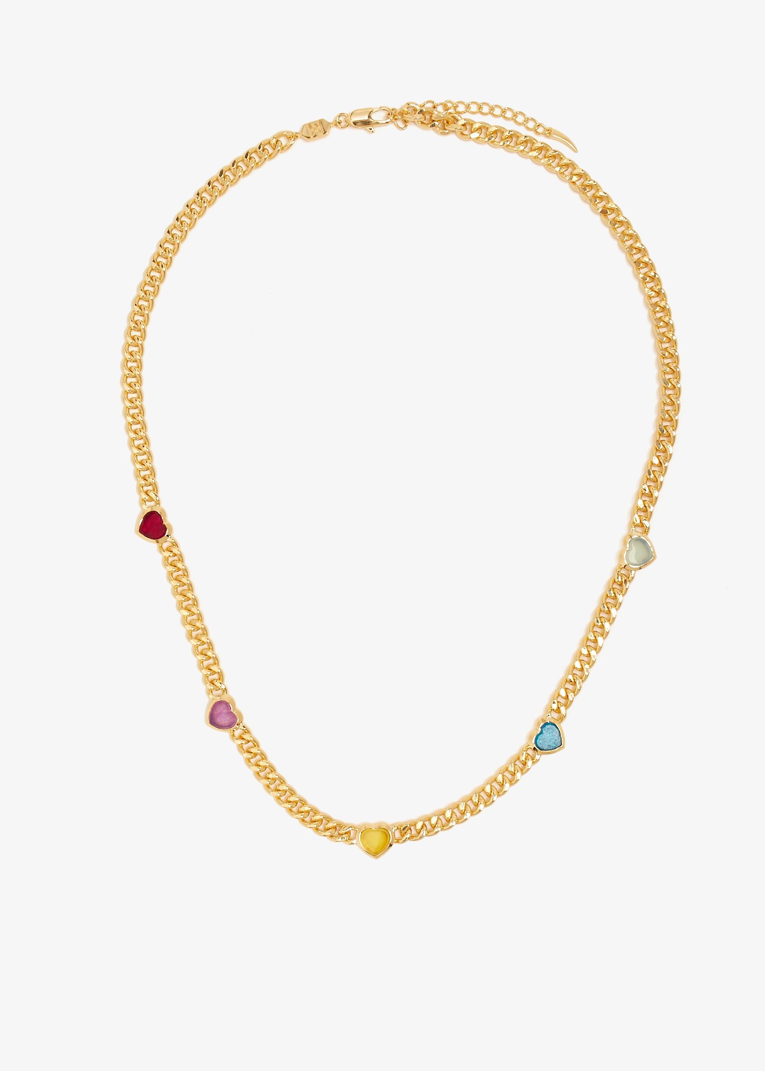 

Jelly Heart gemstones charm necklace, Gold
