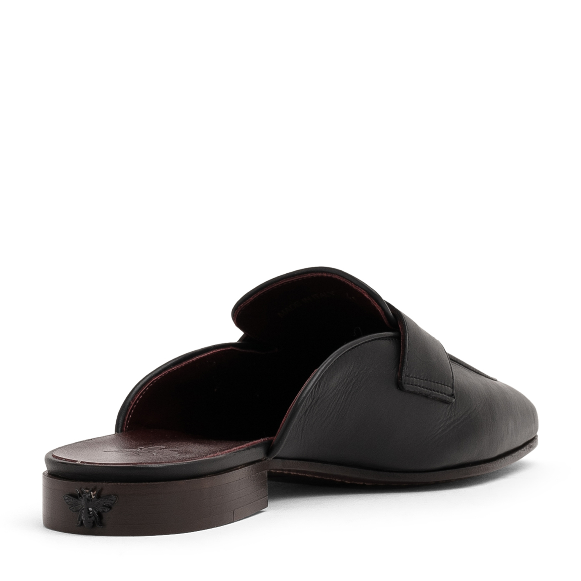 

Leather slippers, Black