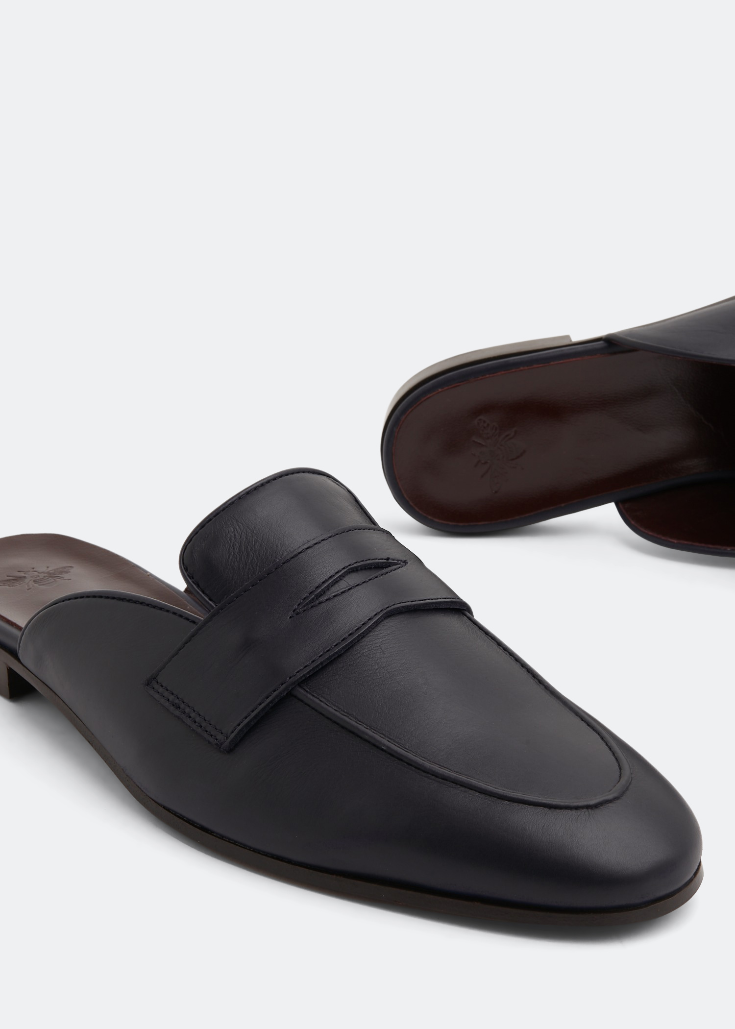

Leather slippers, Blue