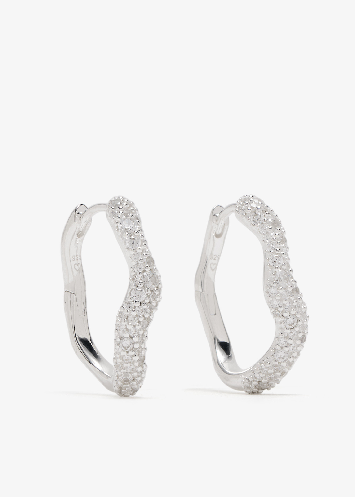 

Molten Snow small hoop earrings, Silver