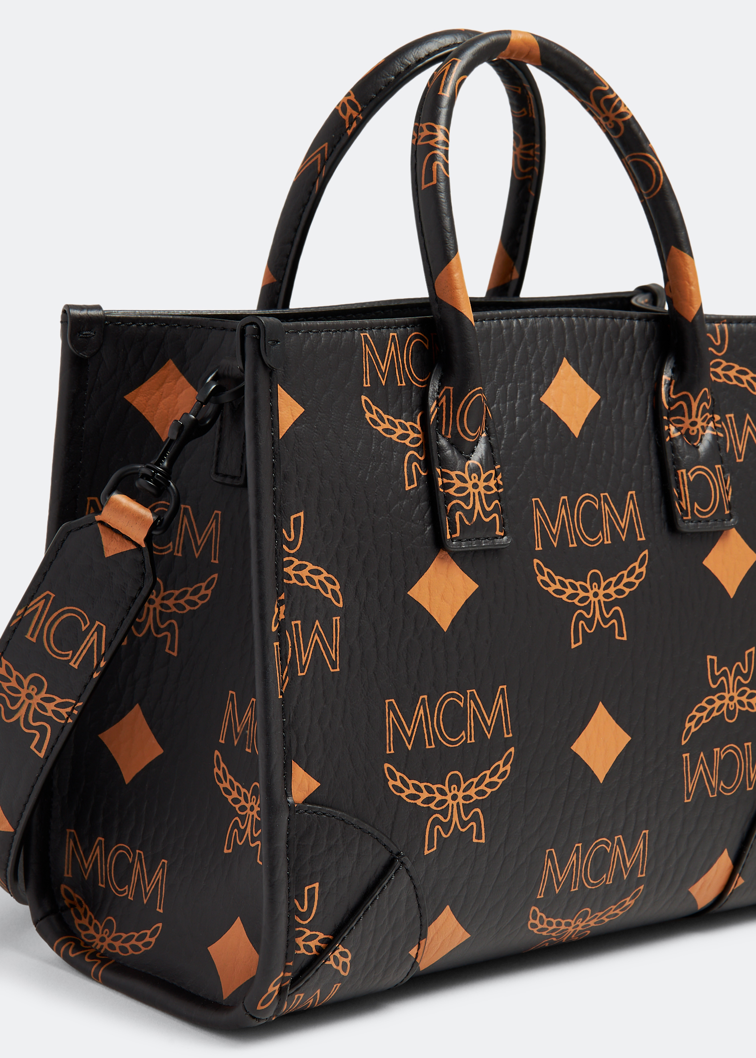 MCM Small Munchen tote bag for Women Black in Bahrain Level Shoes