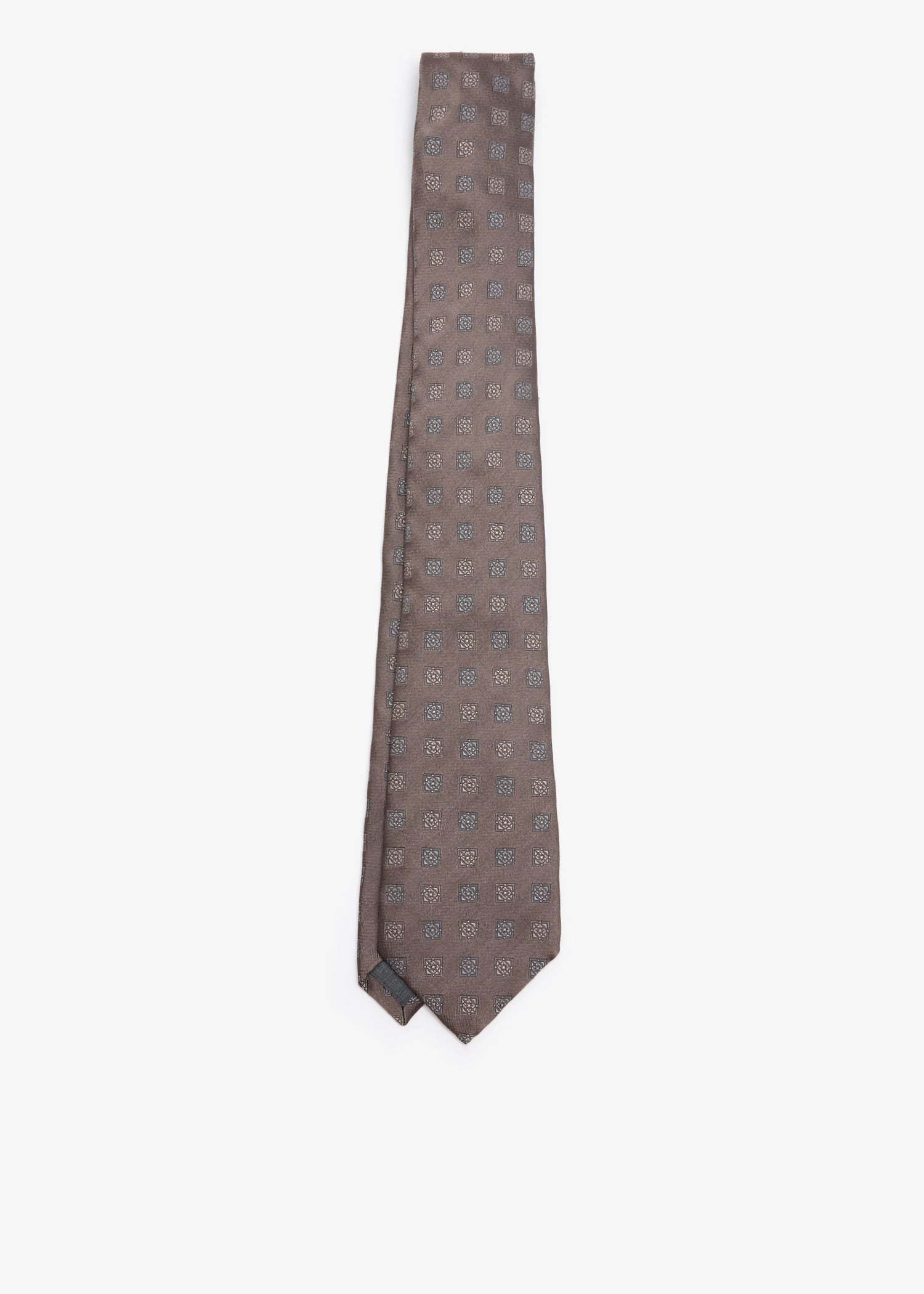 

Patterned silk tie, Brown