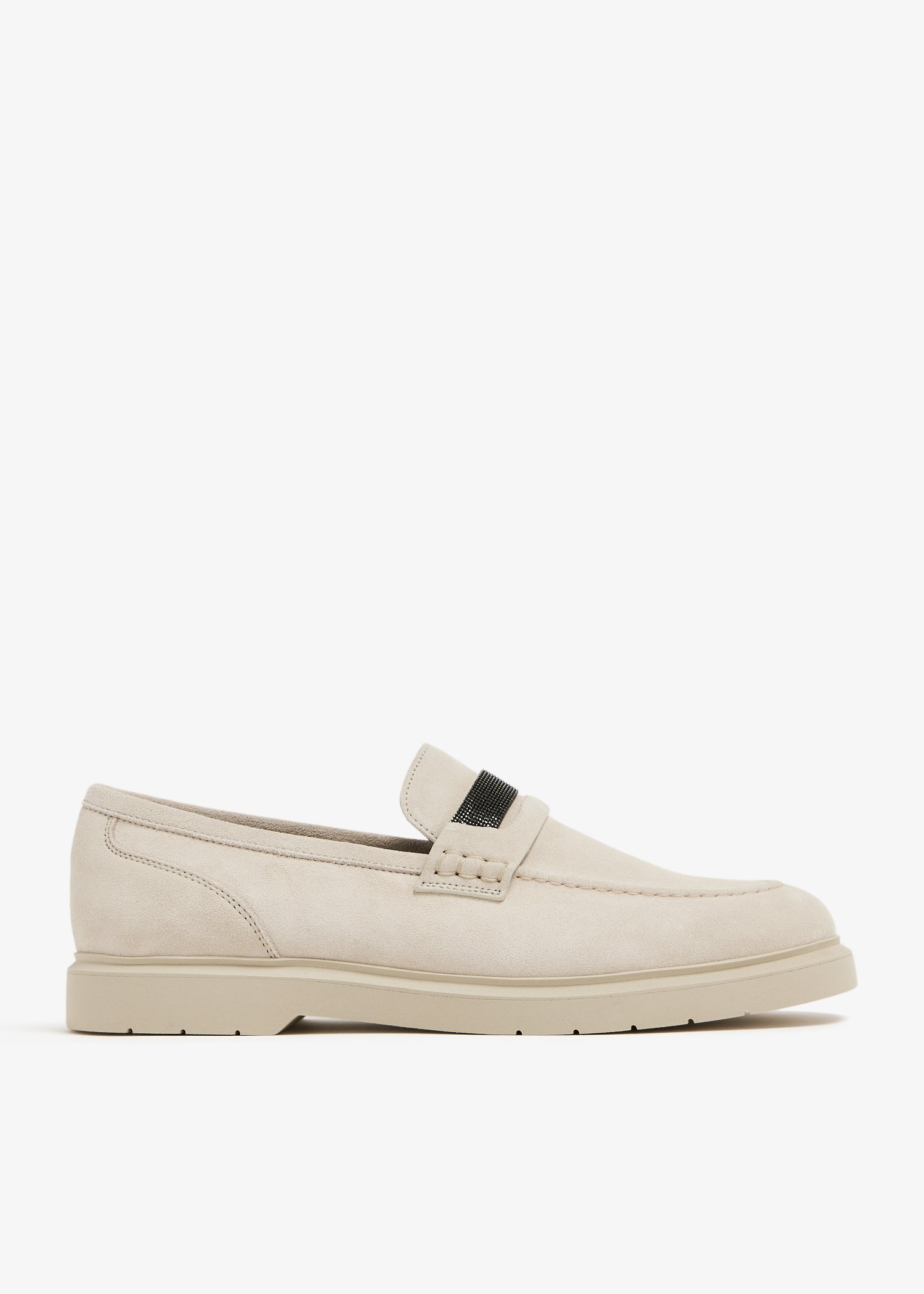 

Suede penny loafers, Beige