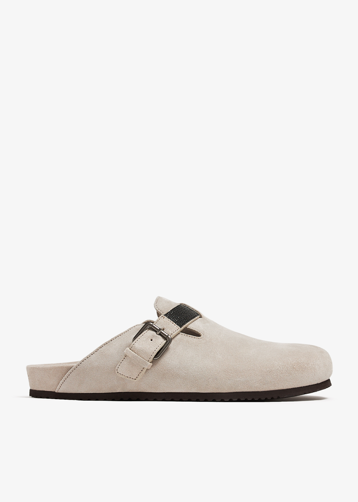 

Suede clogs, Beige