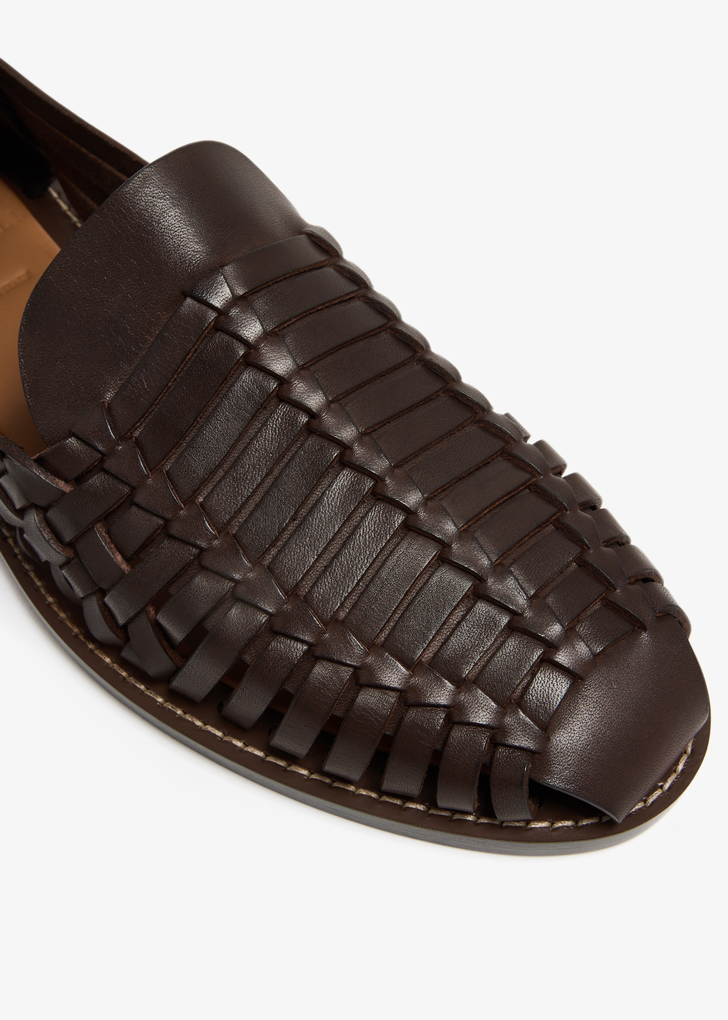 Brunello Cucinelli Woven leather slippers for Men - Brown in