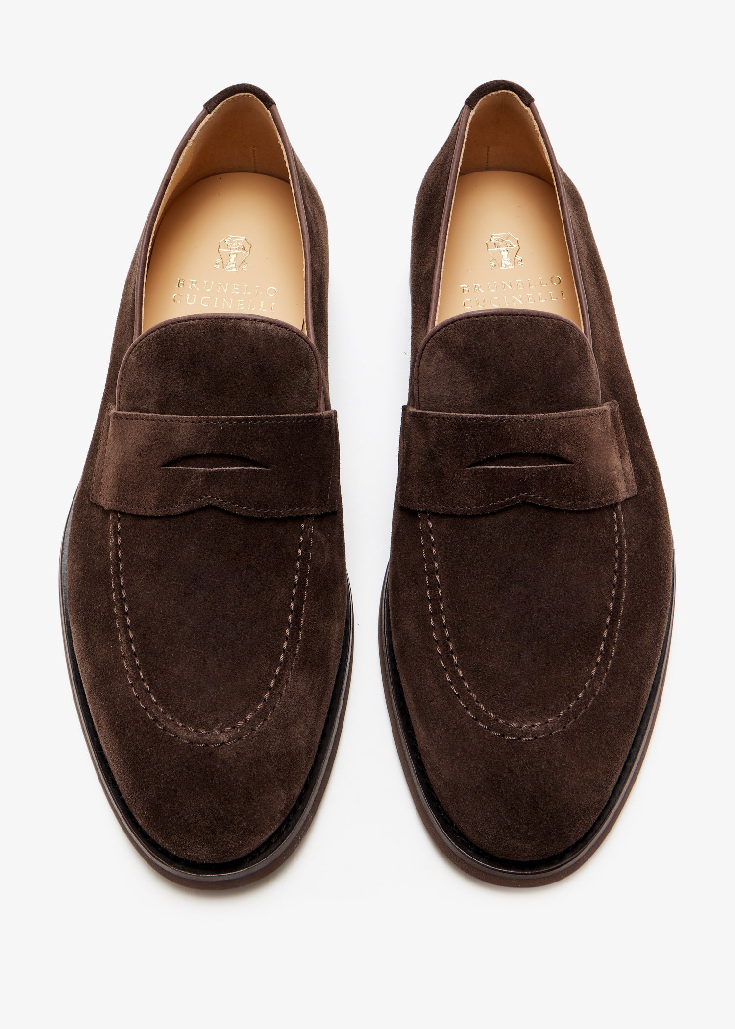 

Suede penny loafers, Brown