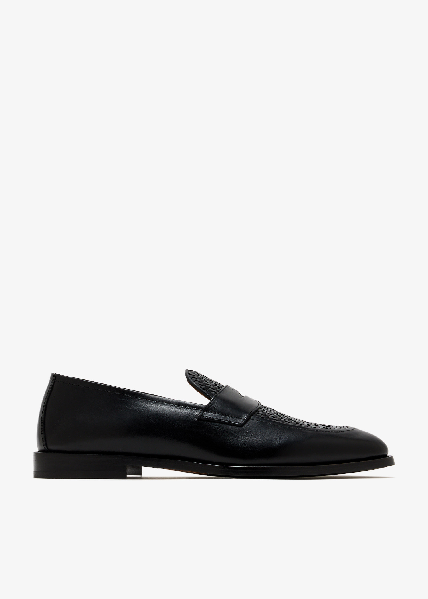 

Braided penny loafers, Black