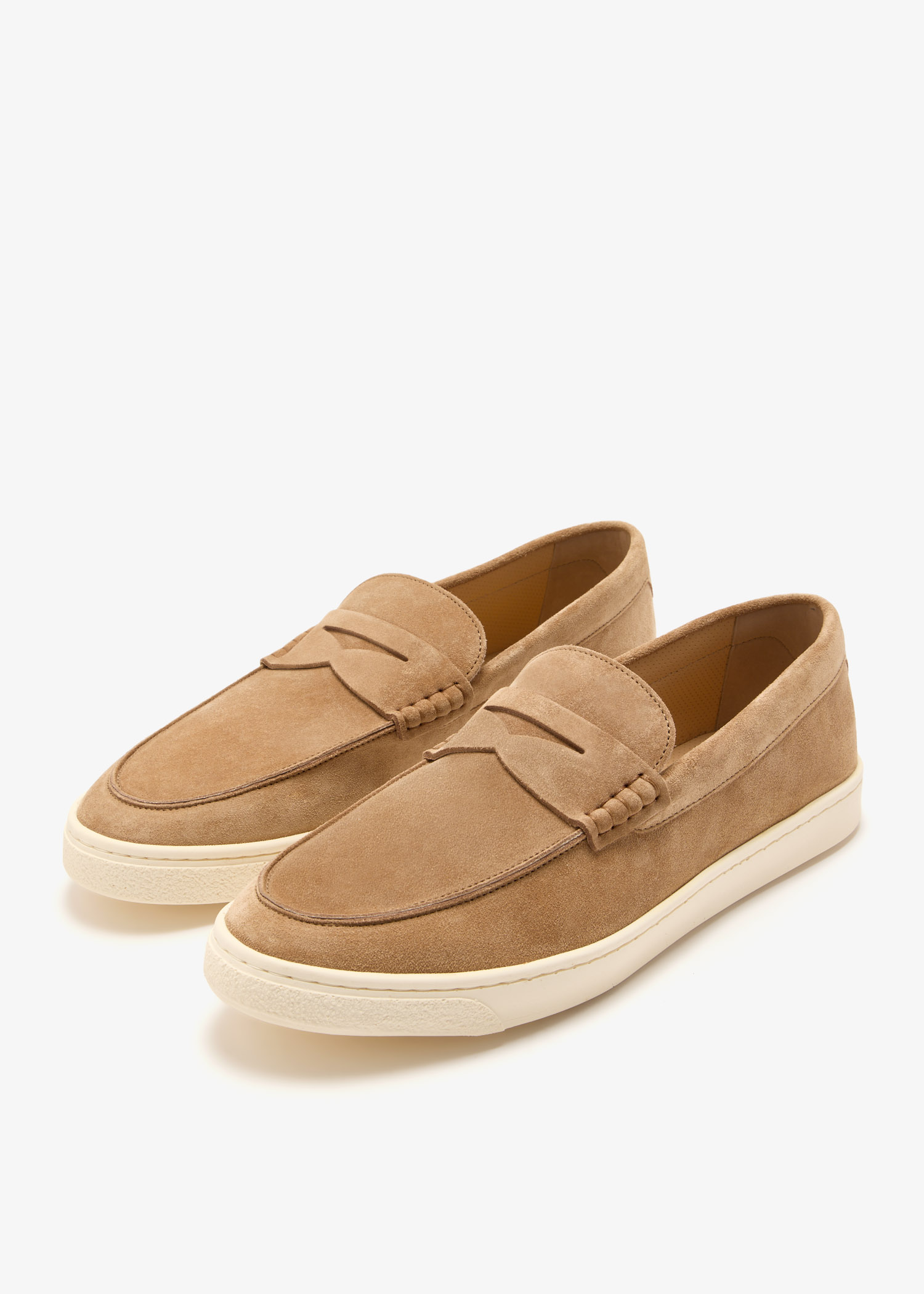 Brunello Cucinelli Suede penny loafers for Men - Beige in
