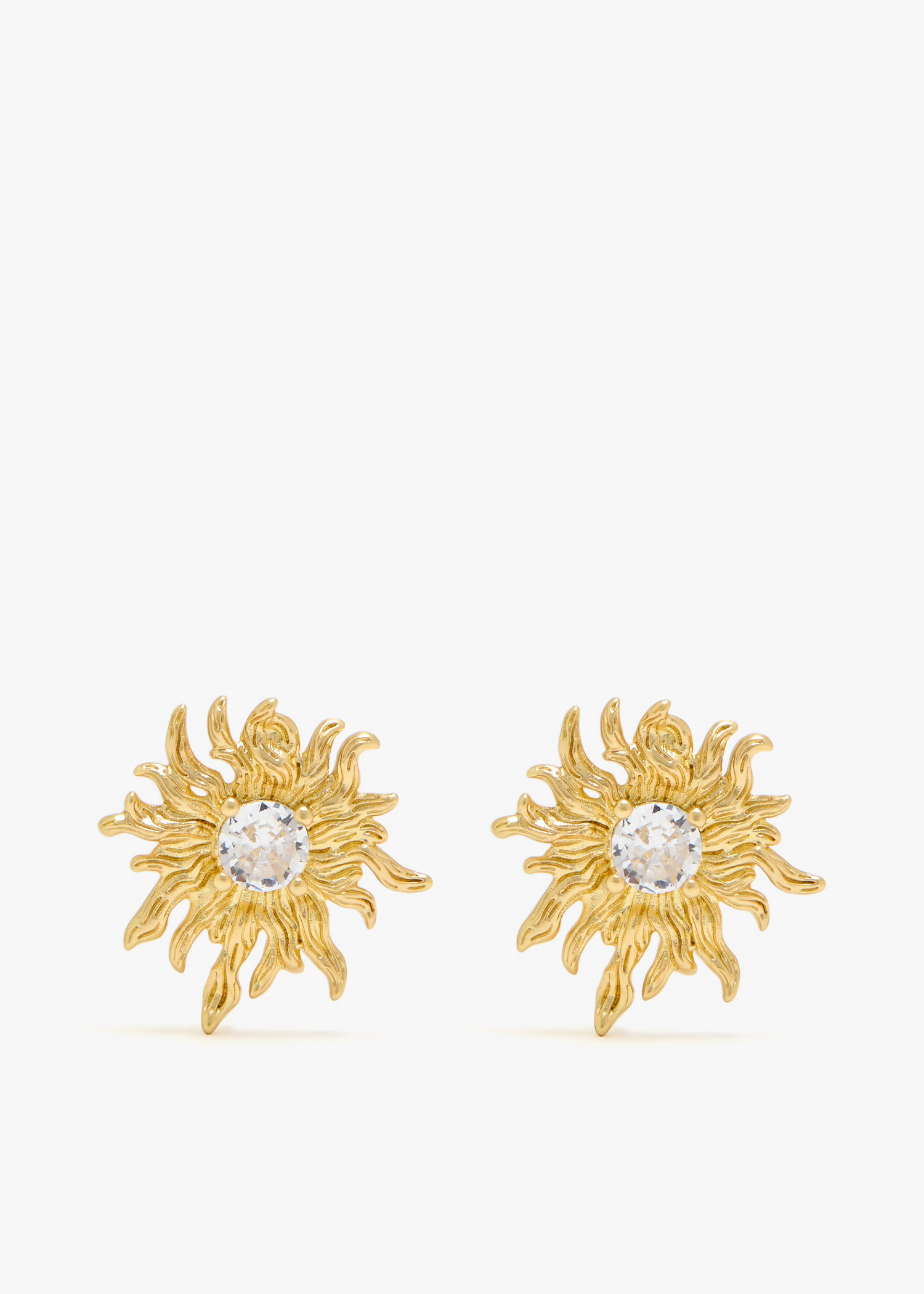 

Sunburst earrings, Gold