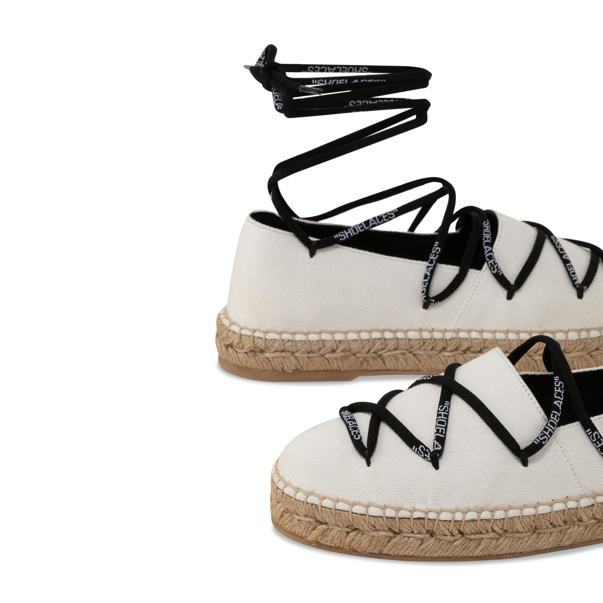 

Lace-up flat espadrilles, White