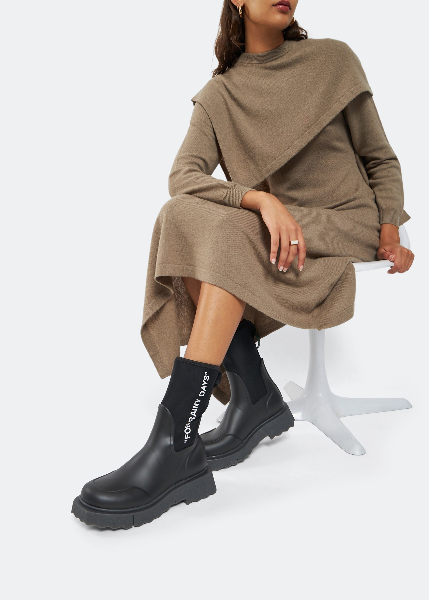 

Sponge rubber rainboots, Black