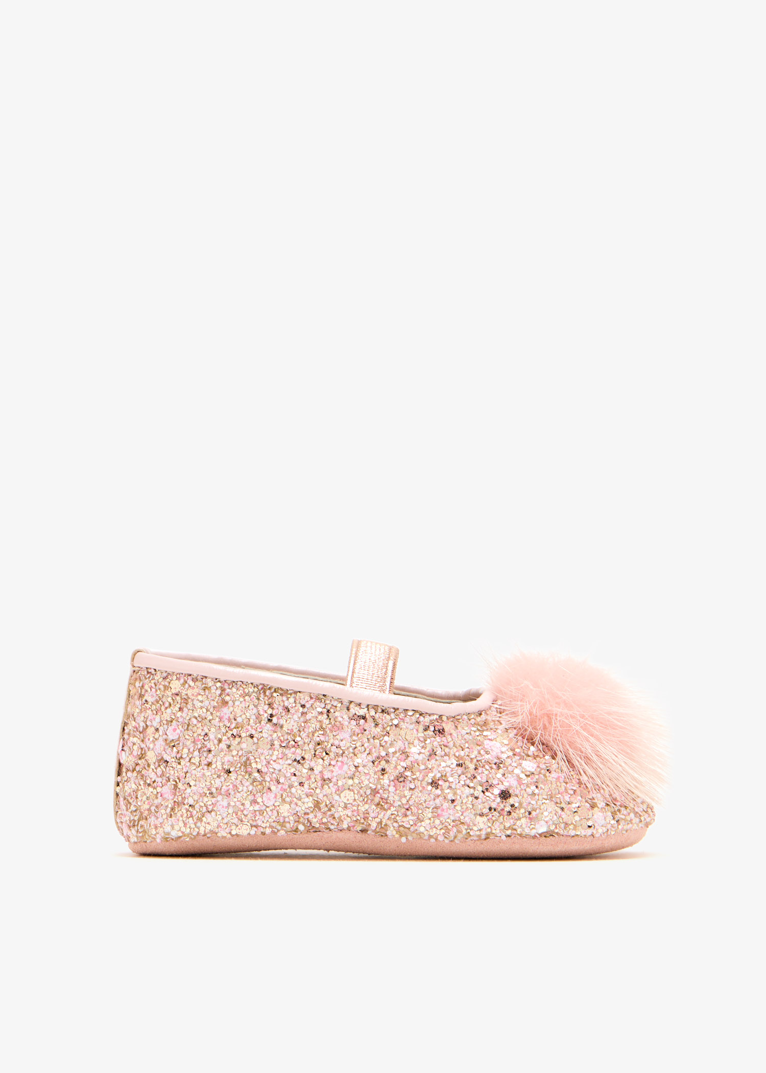 

Glitter pom pom ballerinas, Pink