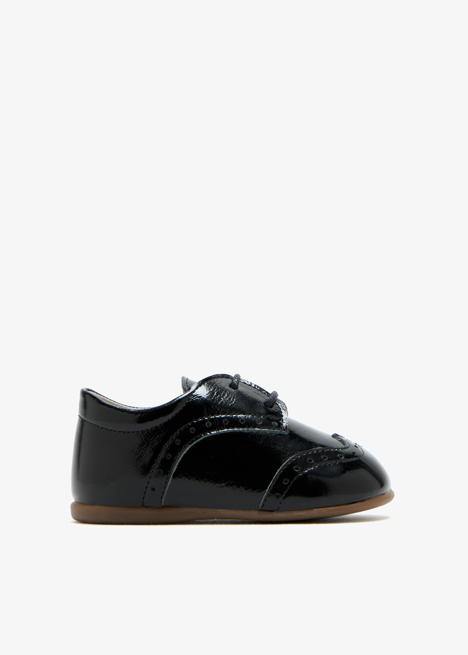 

Lace-up crib shoes, Black