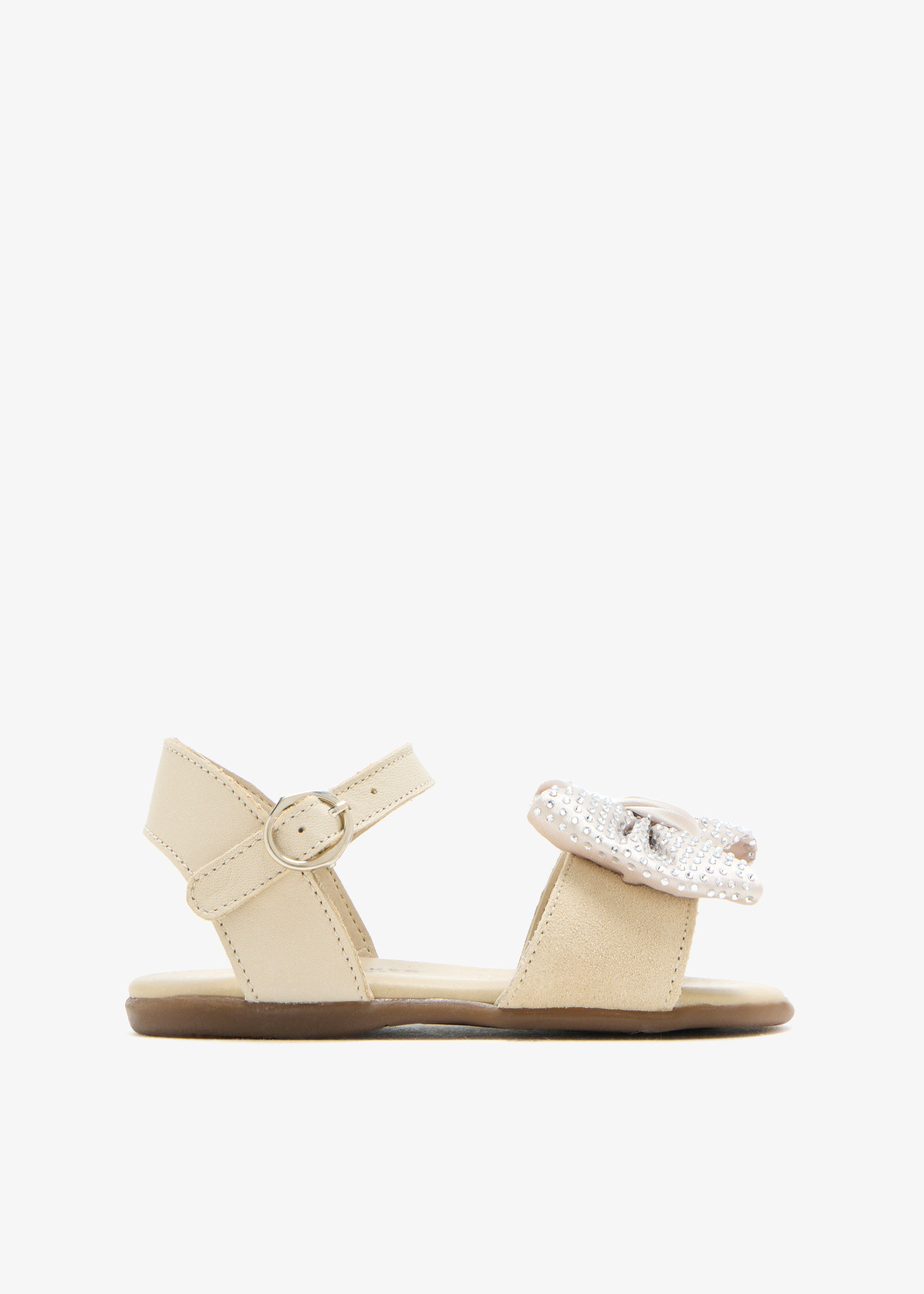

Bow embellished sandals, Beige