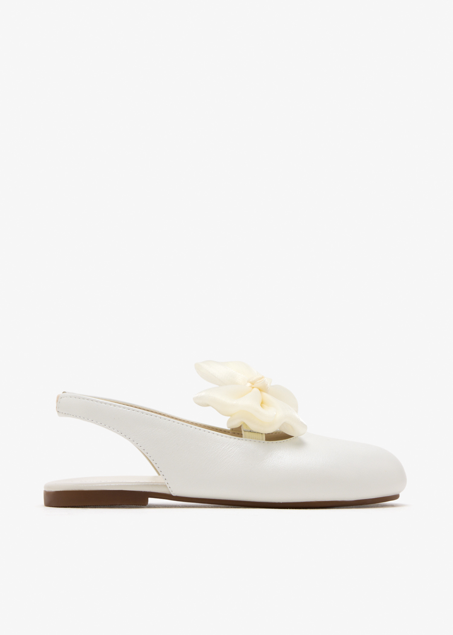

Bow slingback flats, White