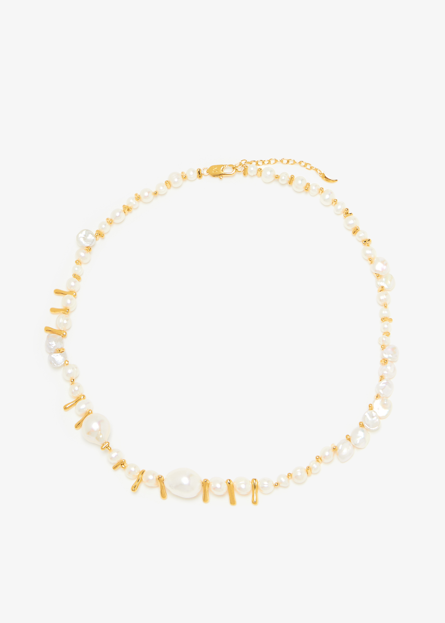 

Mixed Pearl Statement beaded necklace, Gold