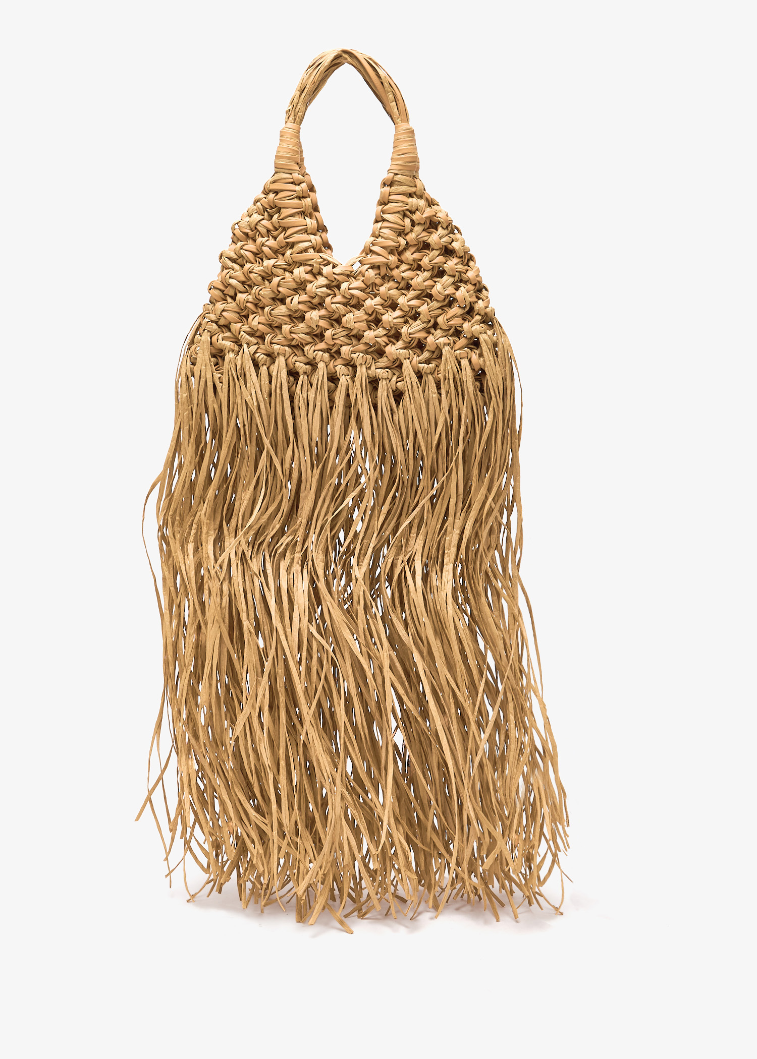 

Vannifique raffia fringe bag, Beige