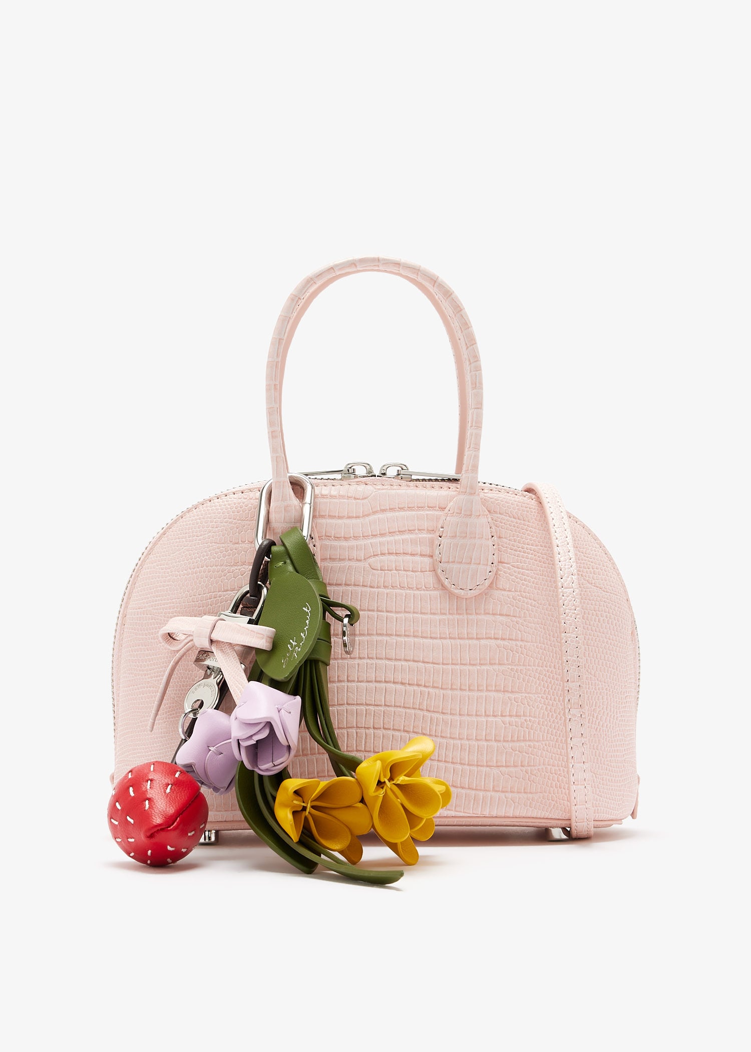

Embossed leather mini bag, Pink