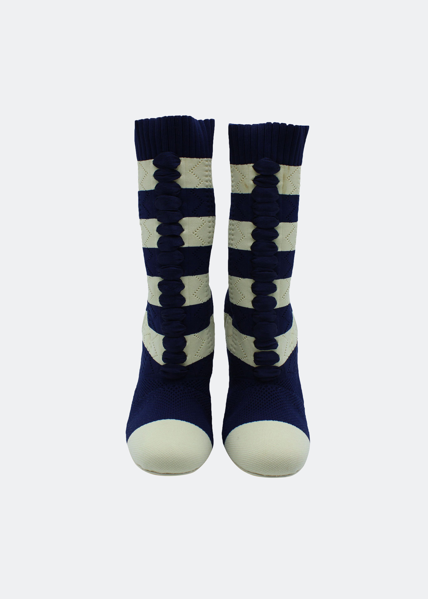 

Rockoko sock boots in blue nylon