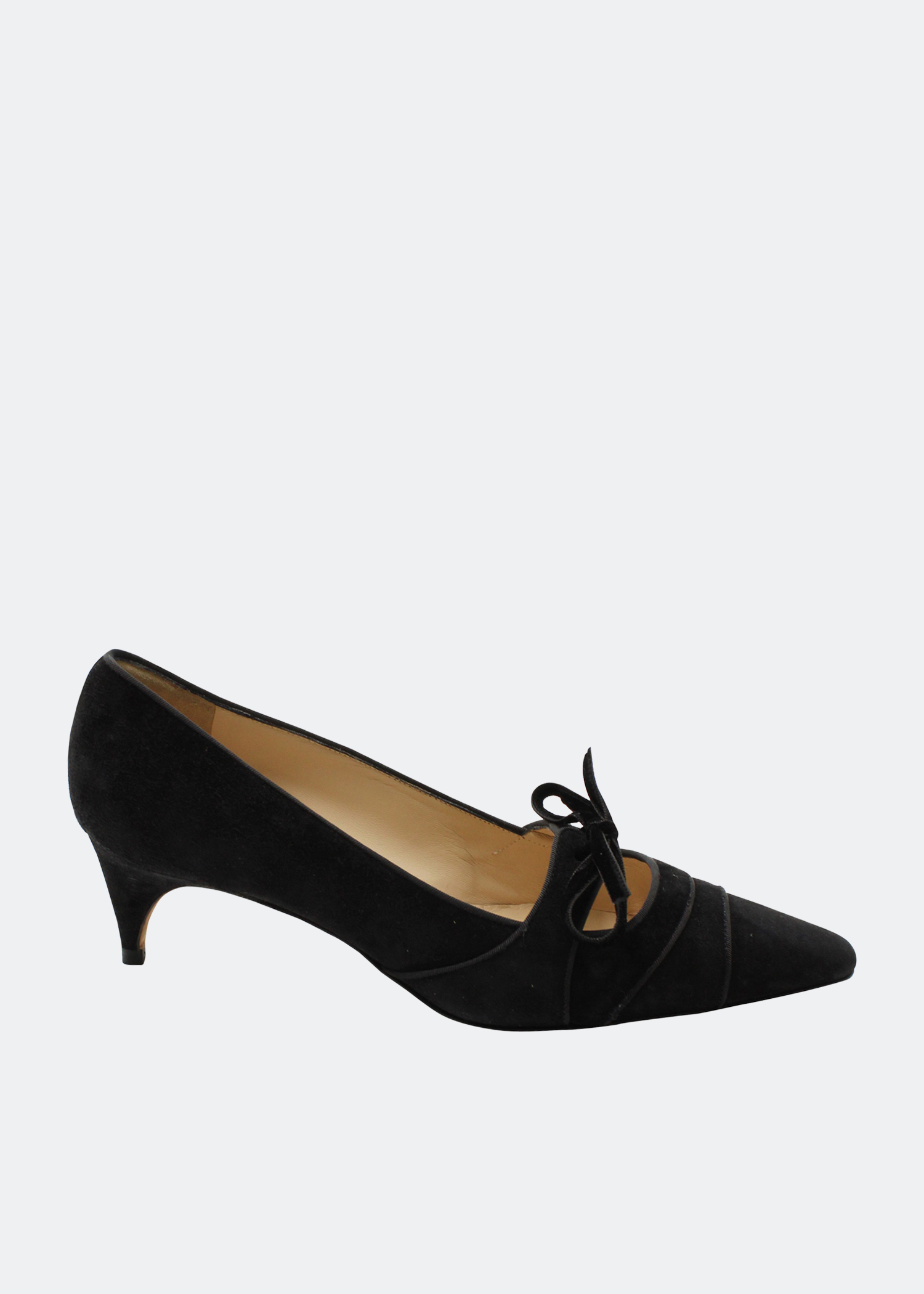 

Bow kitten-heel pumps, Black