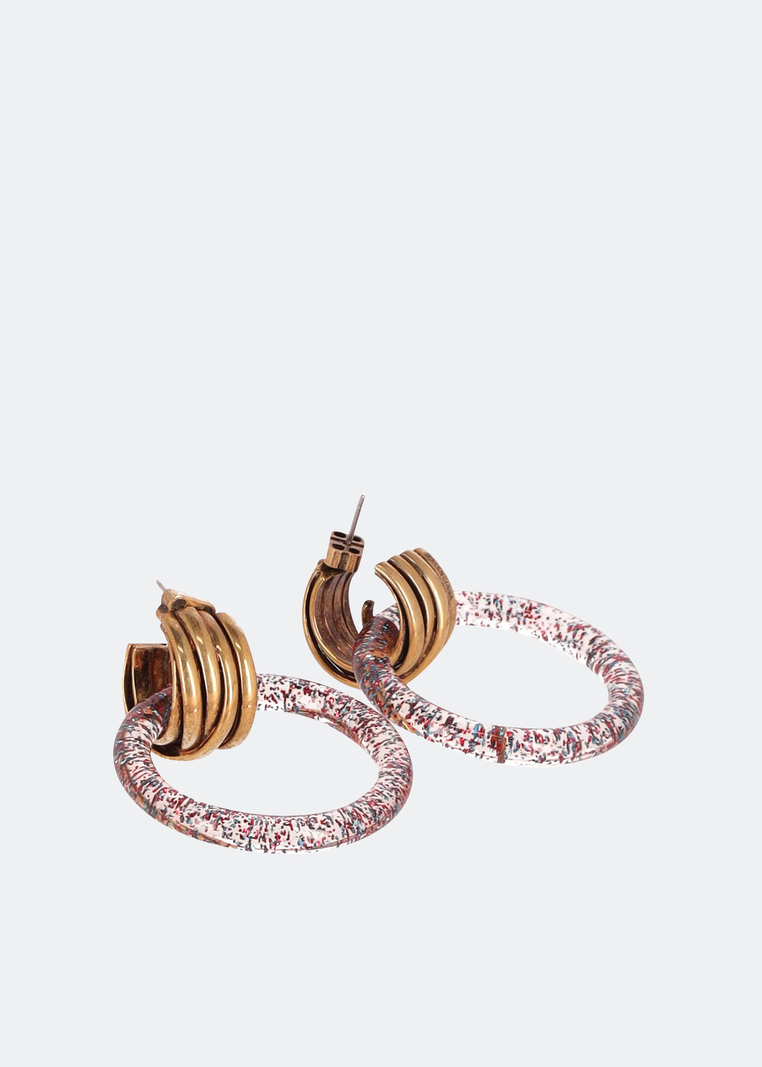 

Sparkle hoop earrings in multi-colour plastic, Multi-coloured