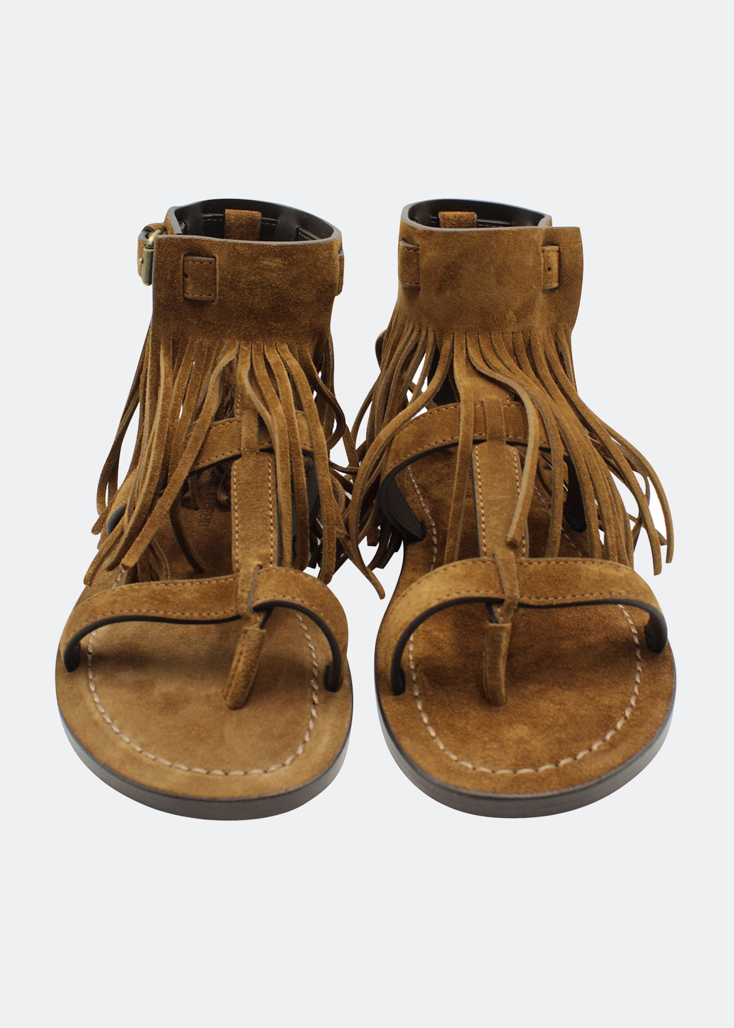 

Fringed sandals, Brown