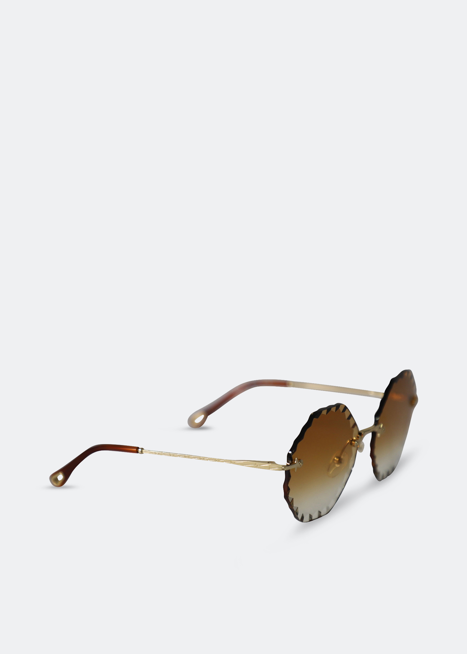 

Rosie rimless octagon sunglasses in gold metal