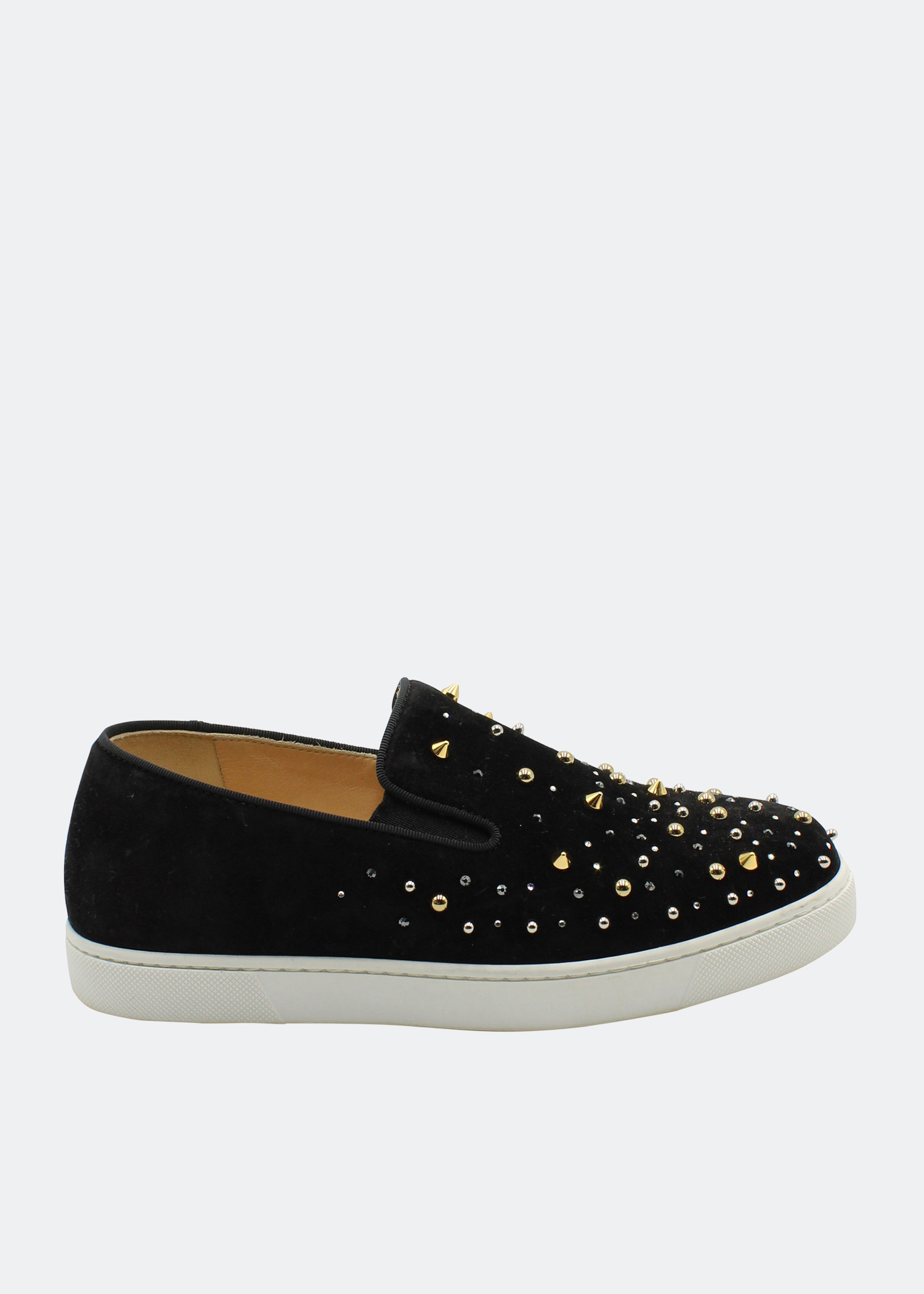 

Studded slip-on sneakers in black suede