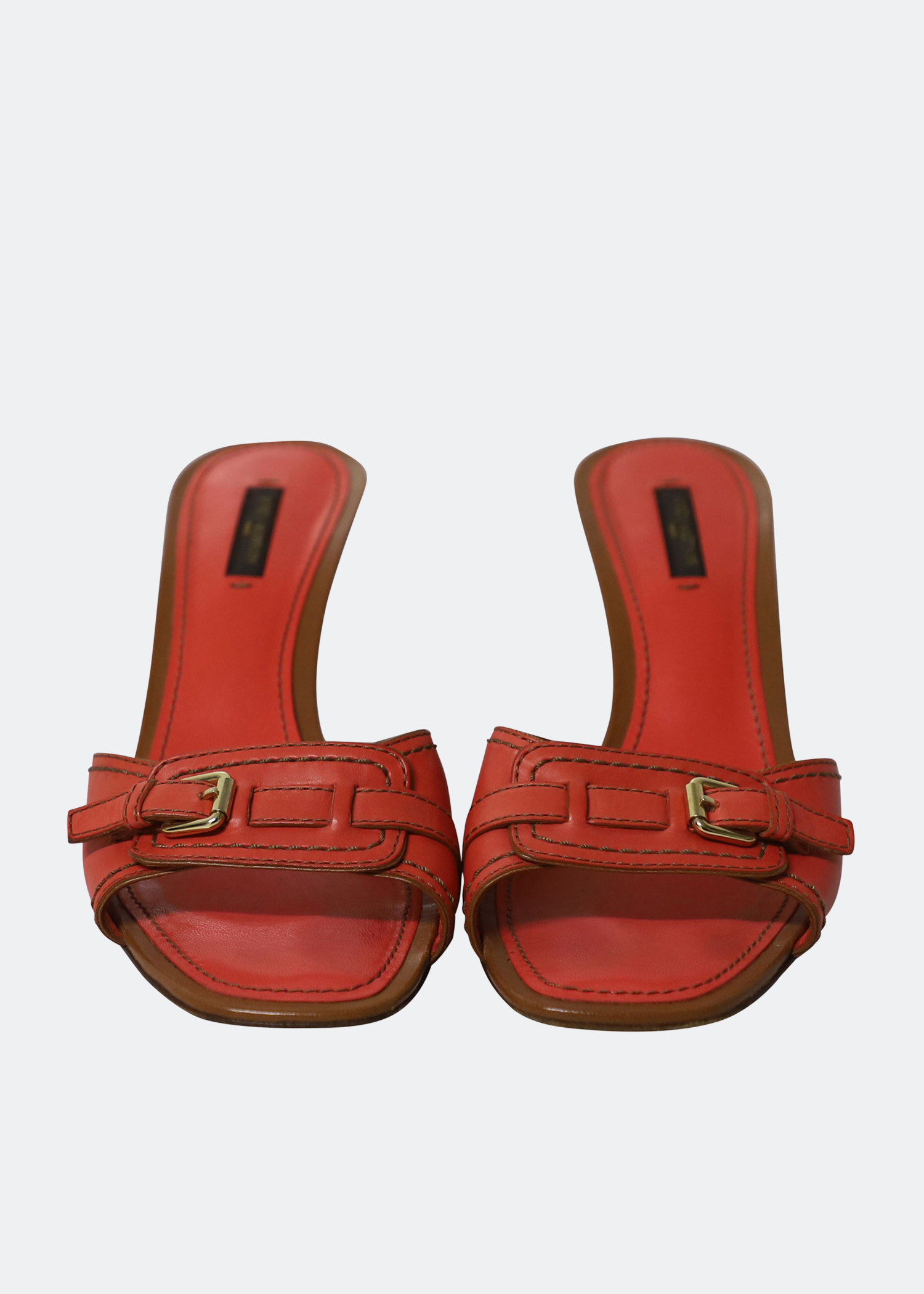

Buckle slip-on sandals, Orange