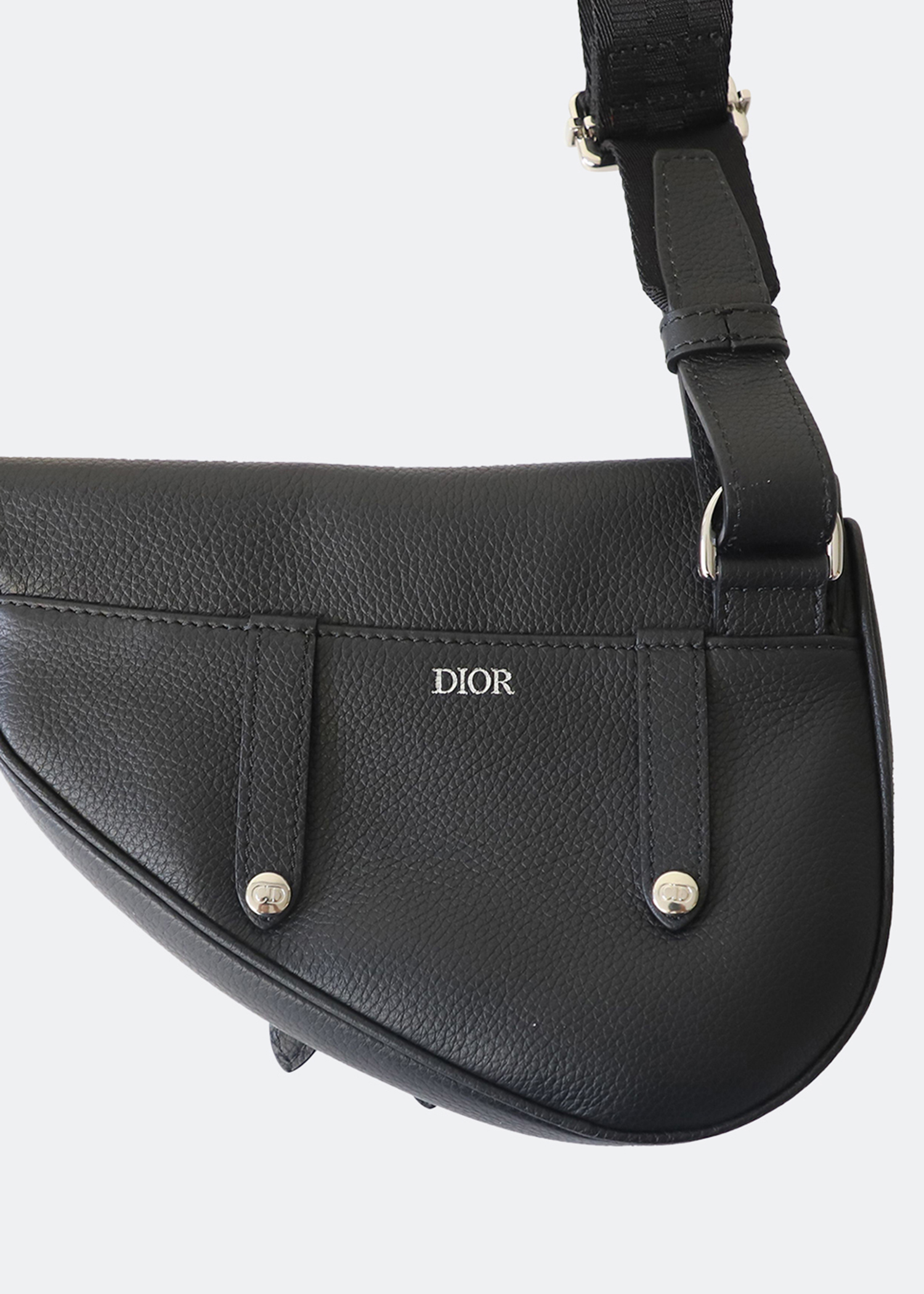 

Saddle bag in black grained calfskin