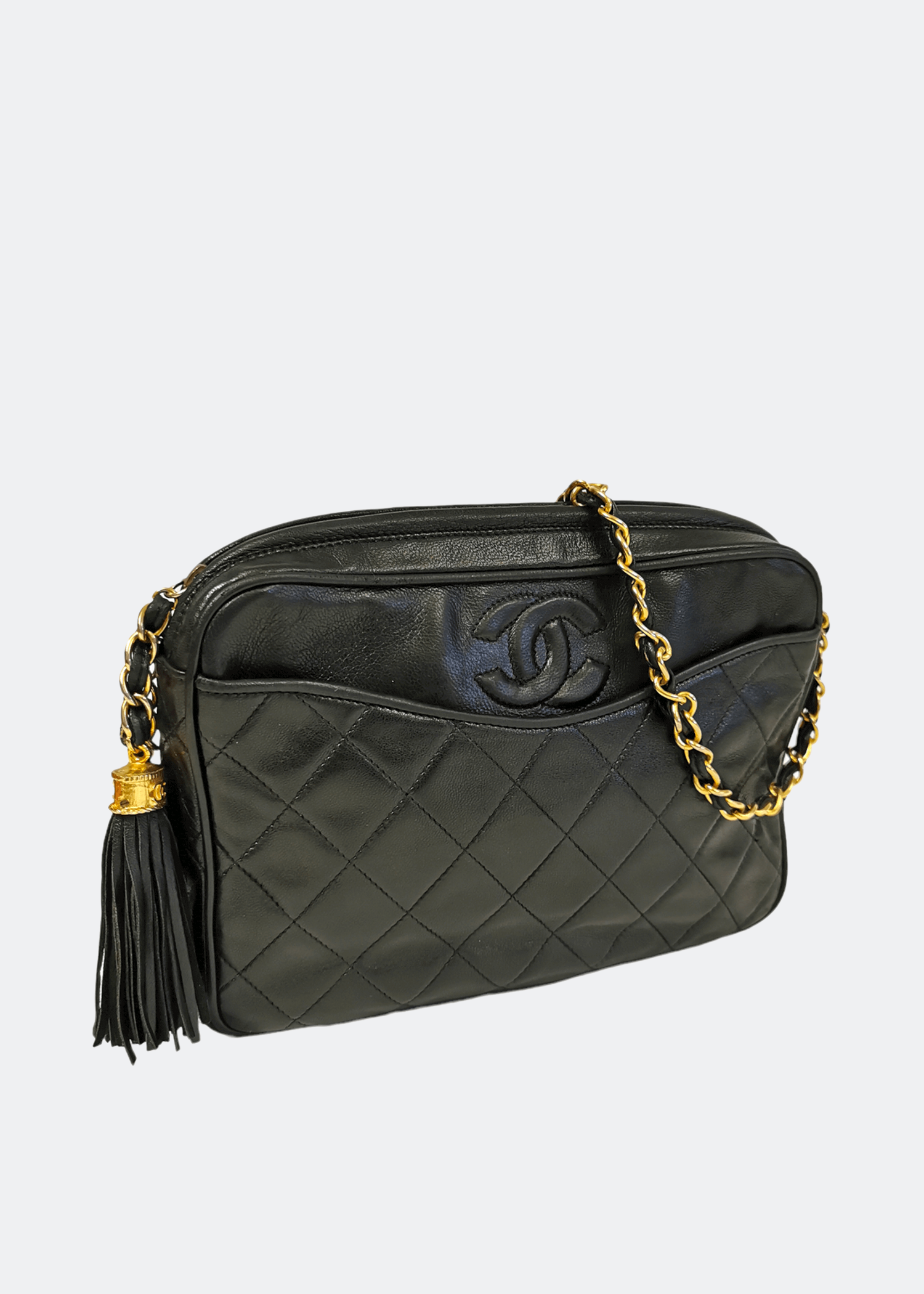 

Small Camera bag in black lambskin leather