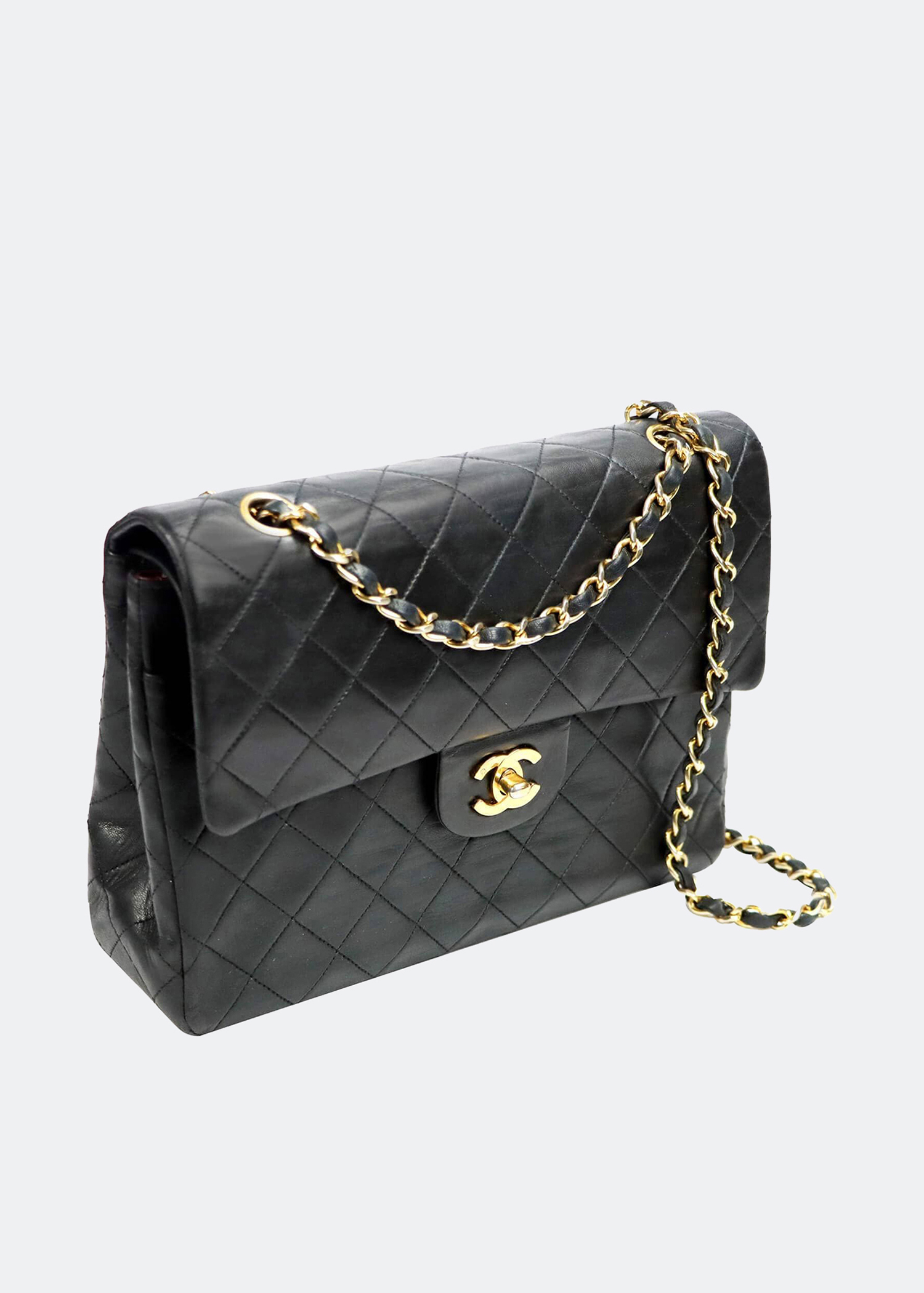 

Classic medium double flap bag, Black