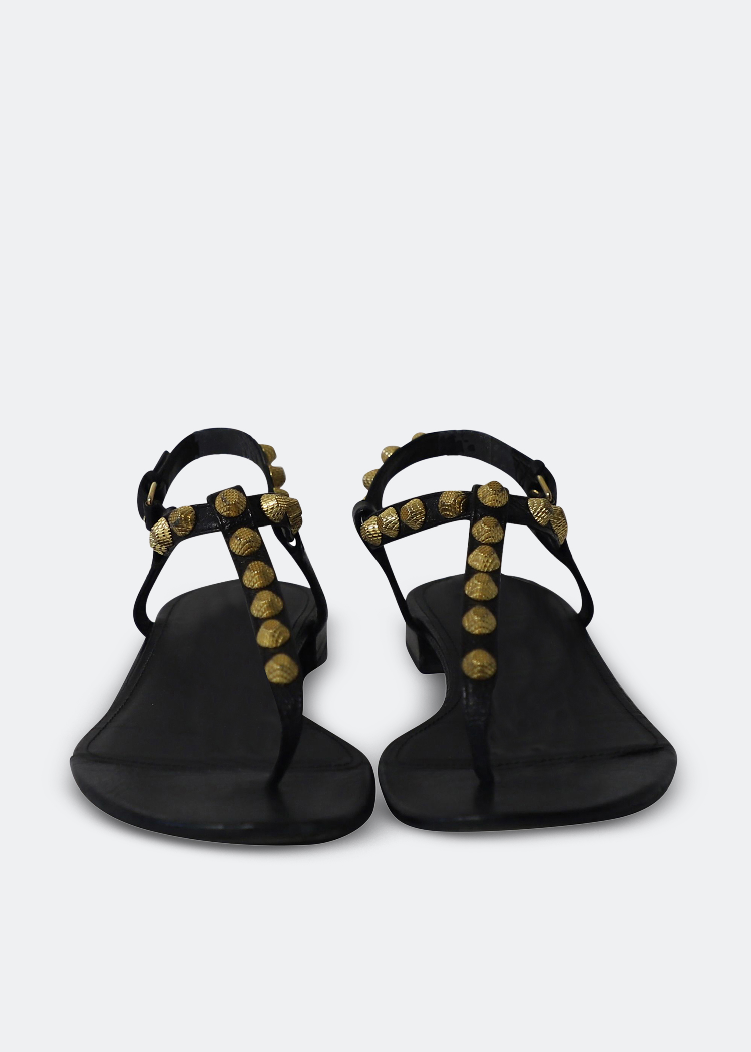 

Studded T-Strap sandals, Black