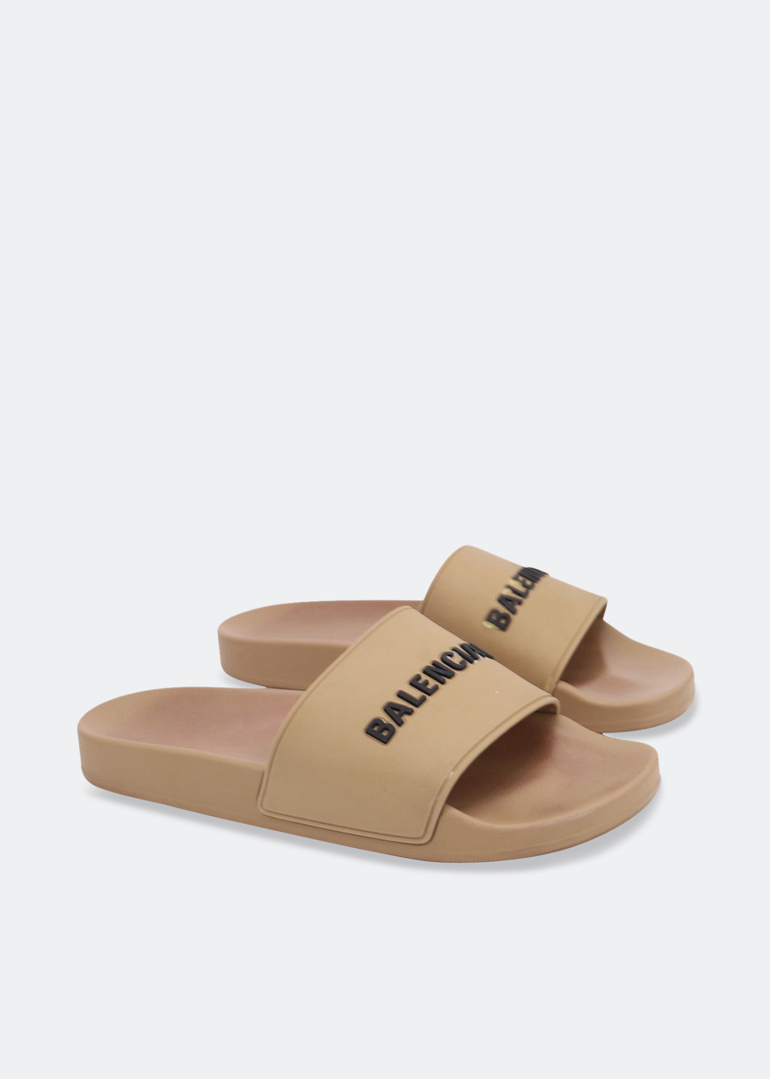 

Balenciaga Pool Slides in Beige Rubber