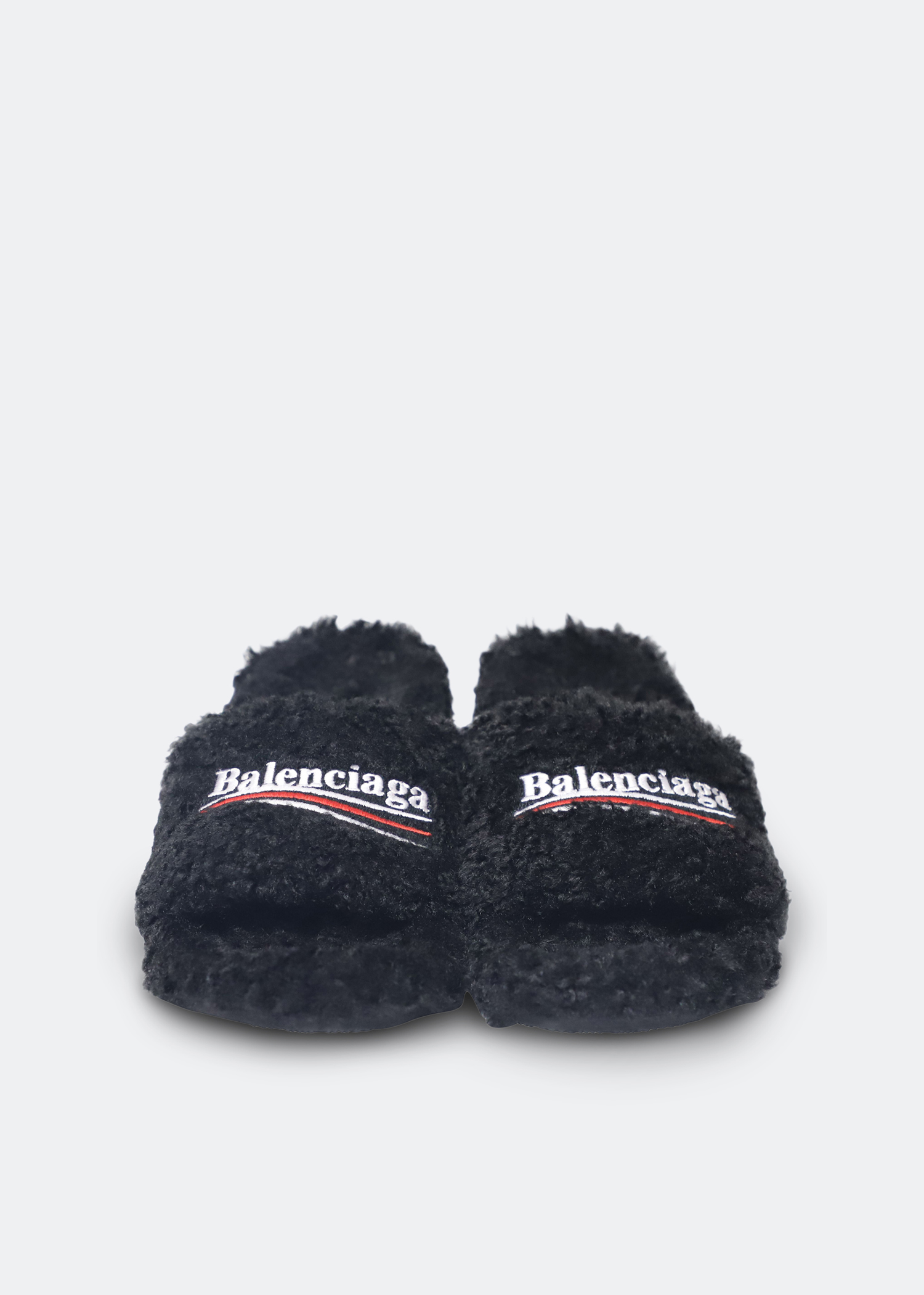 

Furry logo sandals, Black