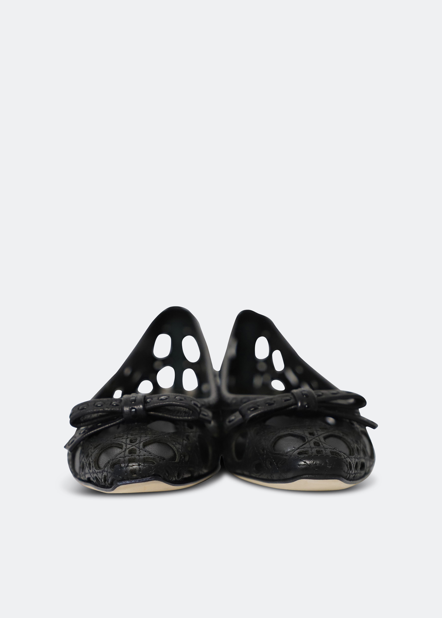 

Cannage cutout ballerinas, Black