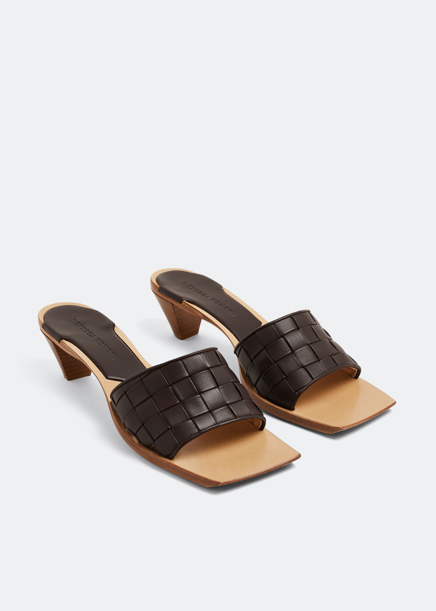 

Intrecciato Bloc mules, Brown