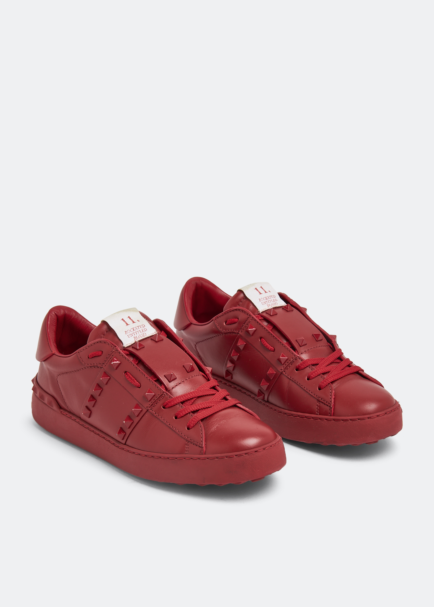 Valentino rockstud sneakers red top