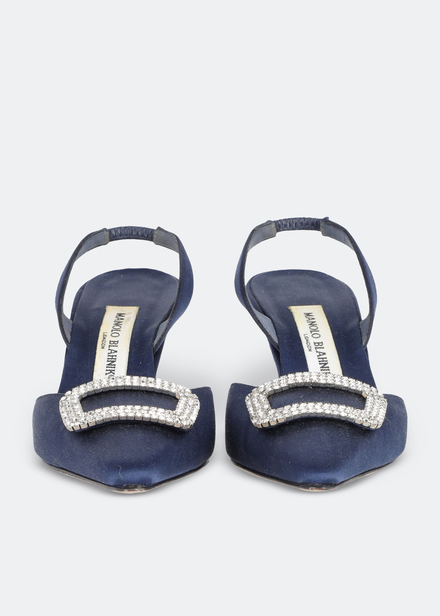 

Embellished buckle slingback pumps, Blue