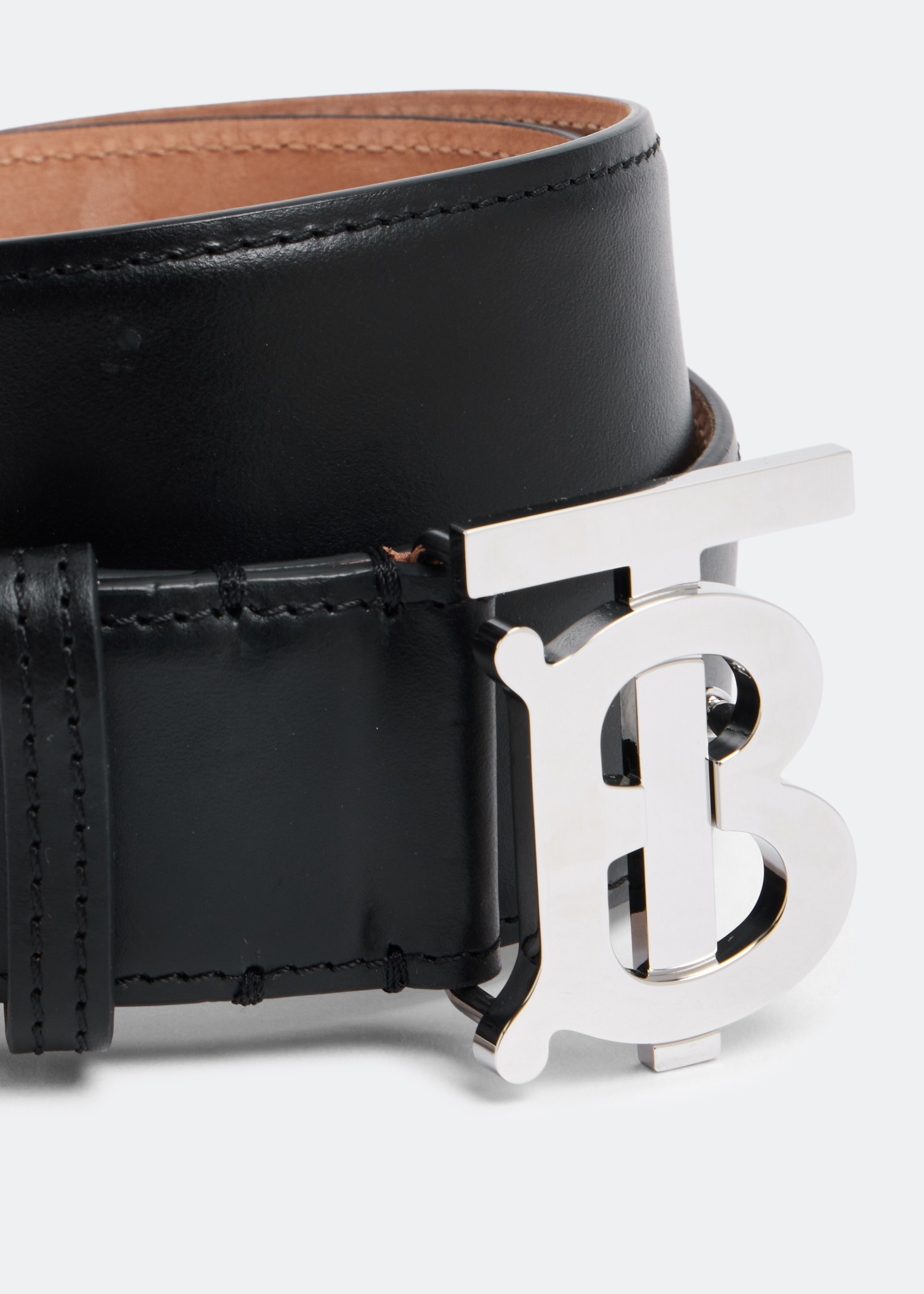 

TB Monogram logo belt, Black