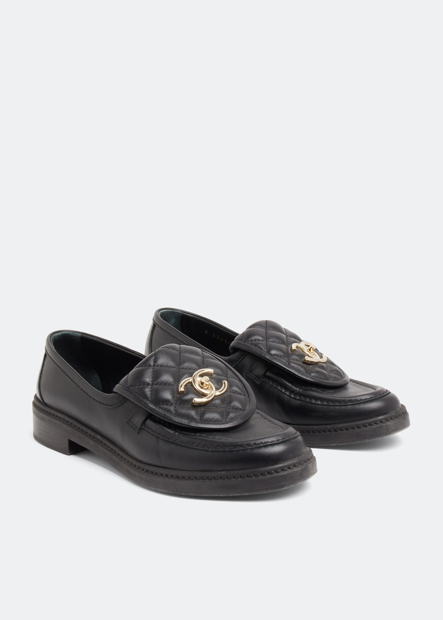 

CC quilted moccasin loafers, Black