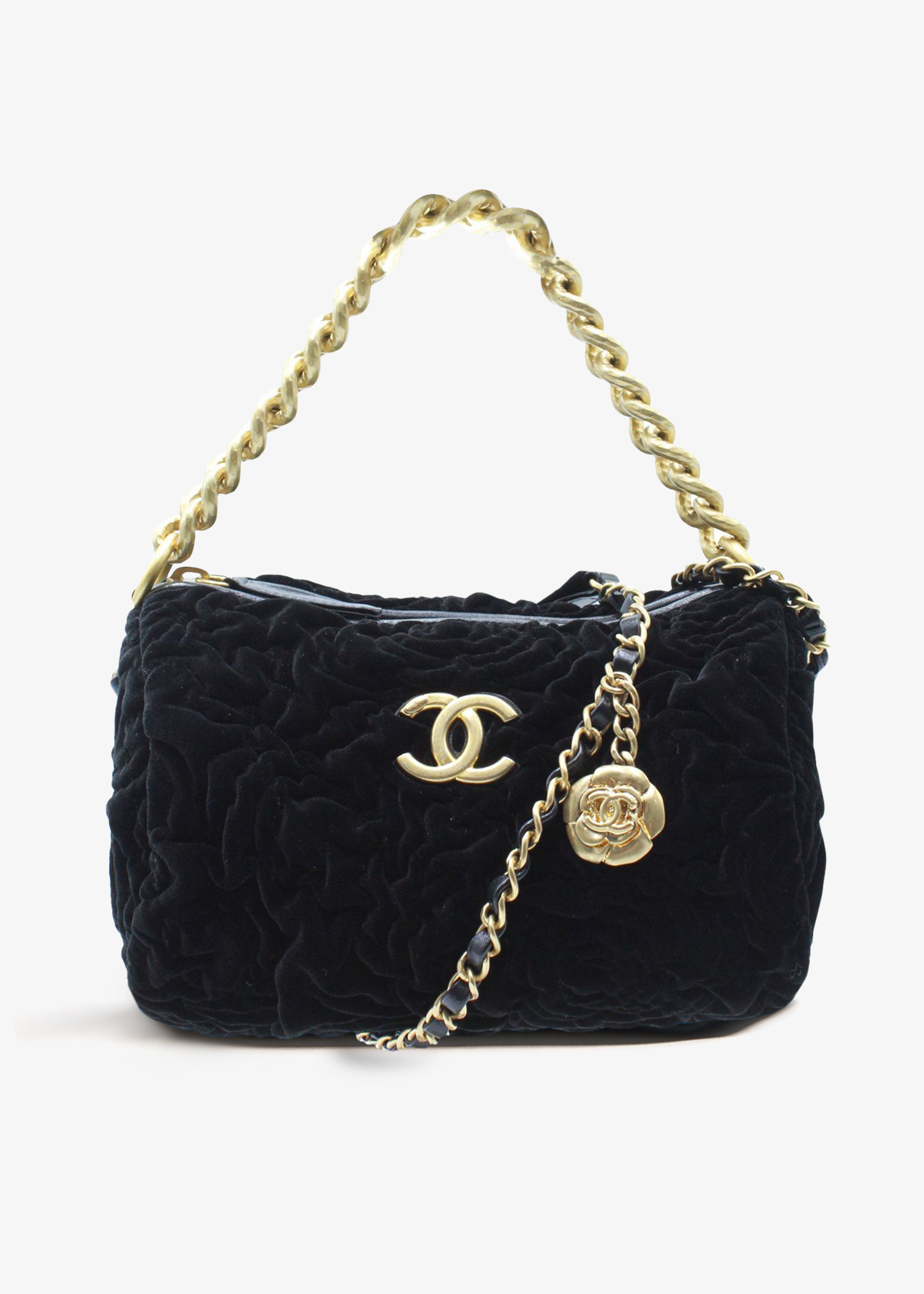 

Two-Way Chain Camellia shoulder bag, Black